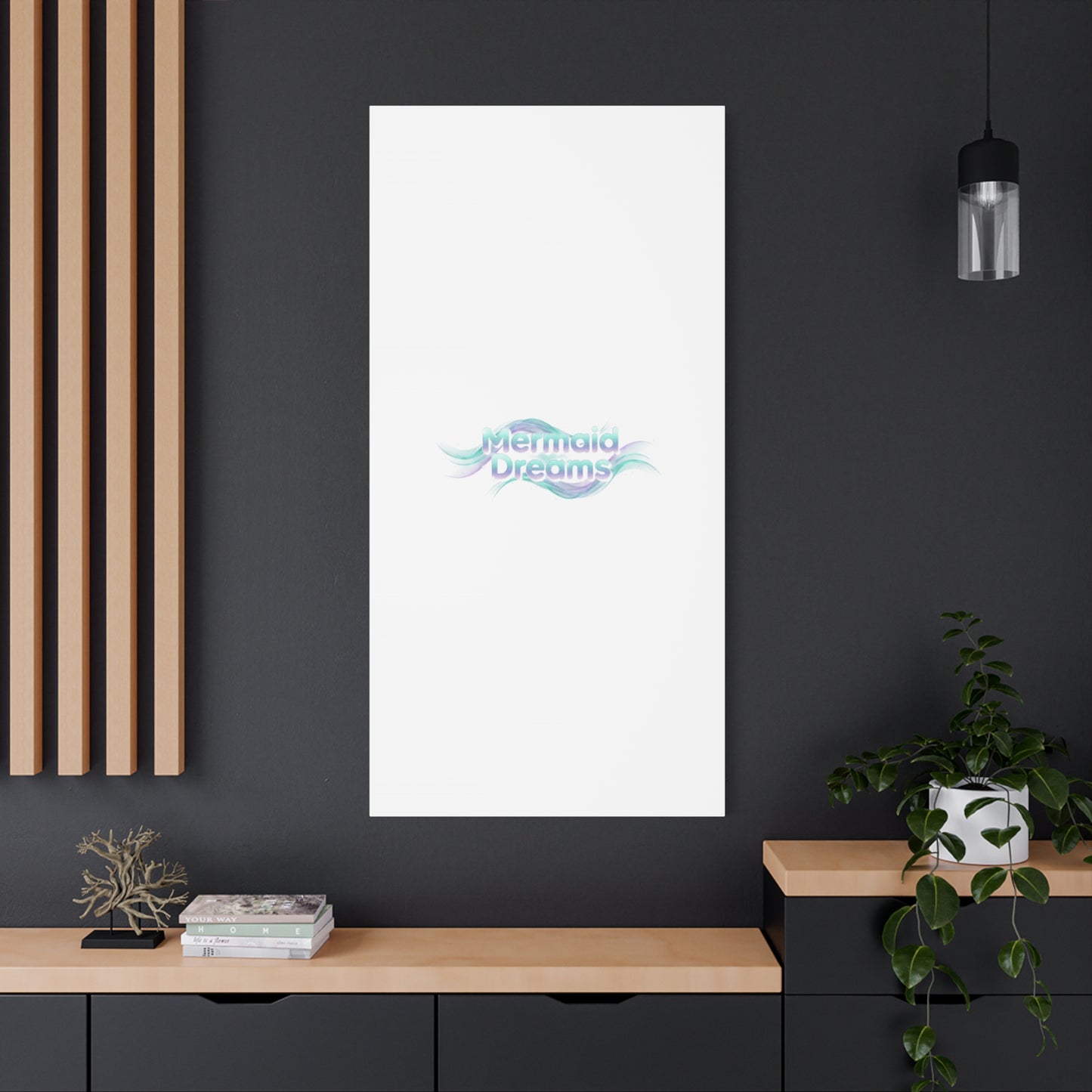 Mermaid Dreams Matte Canvas | iridescent text, pearly word accent