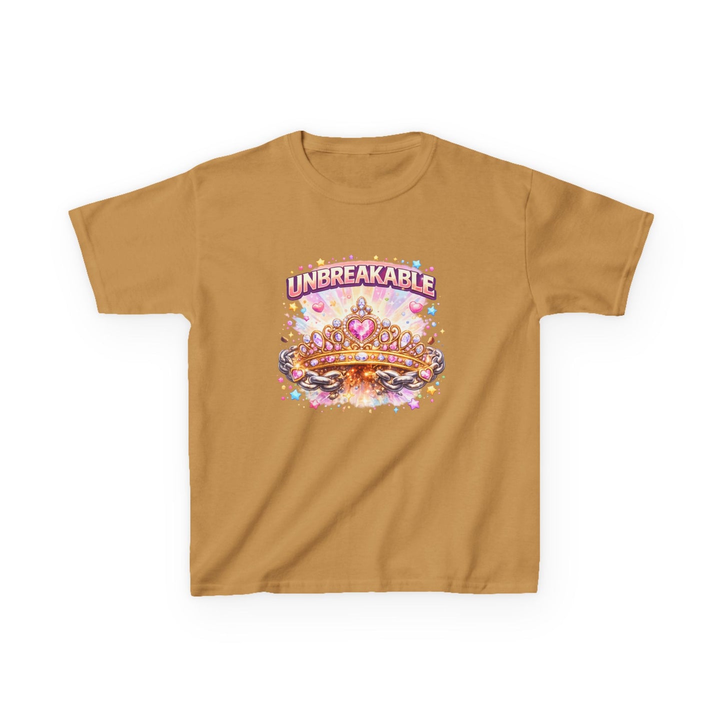 Unbreakable Crown Kids T-Shirt – Colorful Princess Crown Graphic Tee