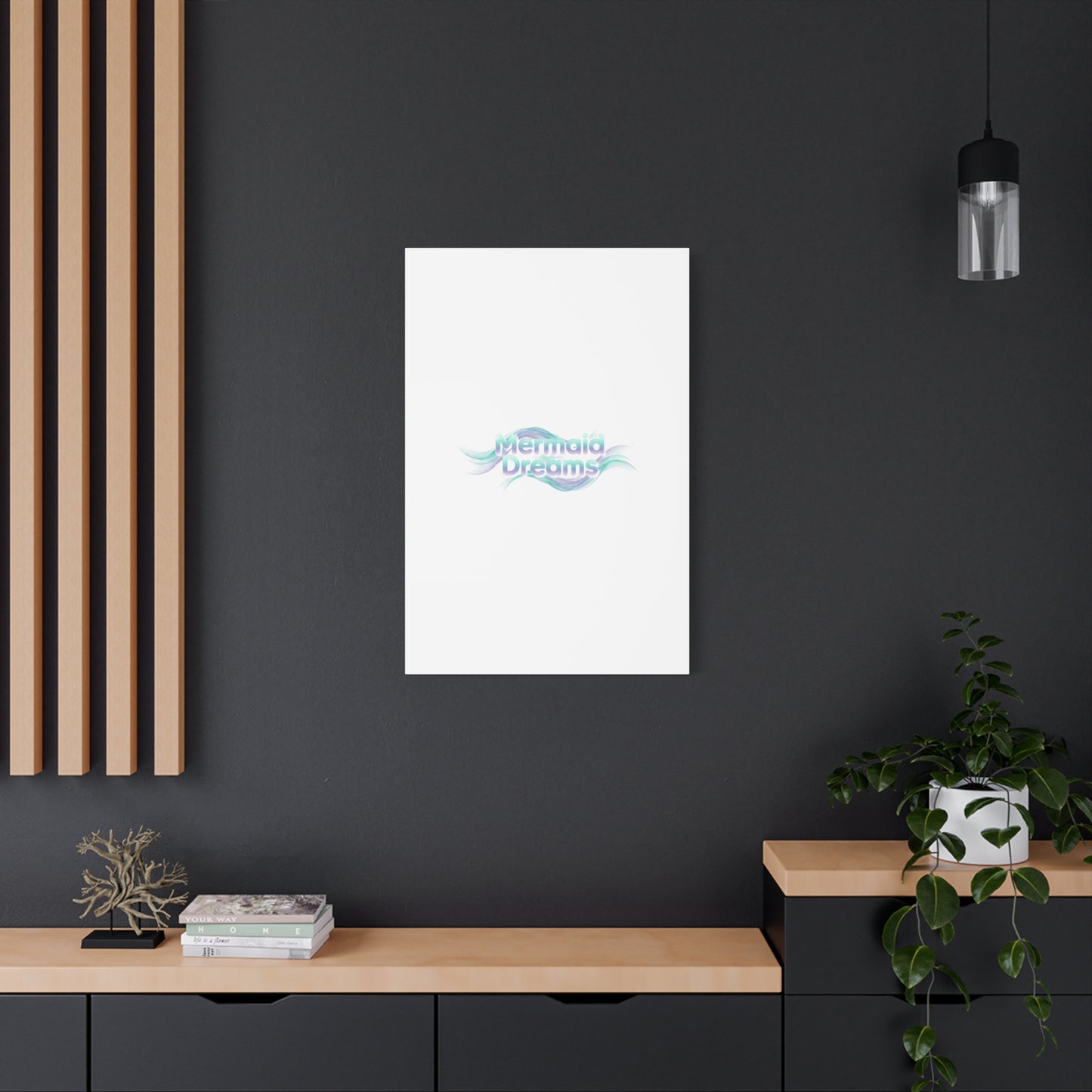 Mermaid Dreams Matte Canvas | iridescent text, pearly word accent