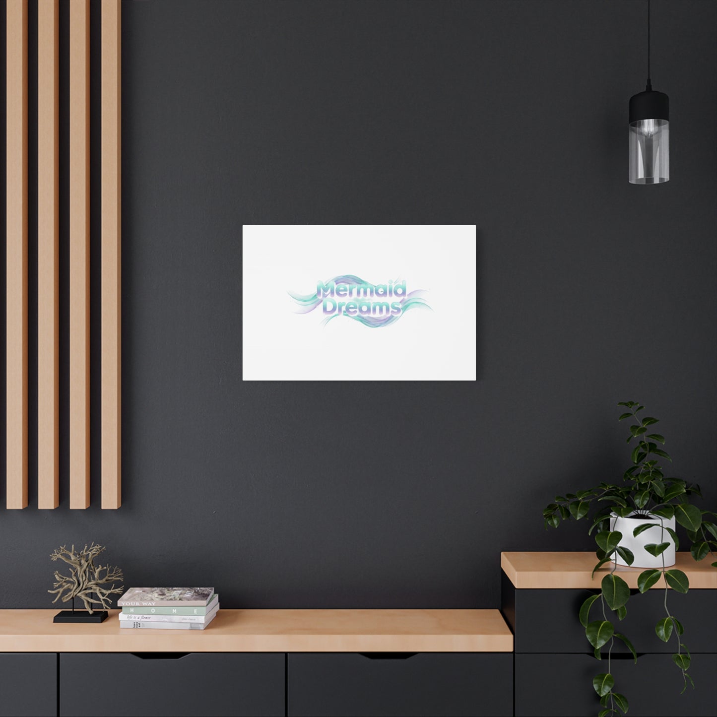 Mermaid Dreams Matte Canvas | iridescent text, pearly word accent