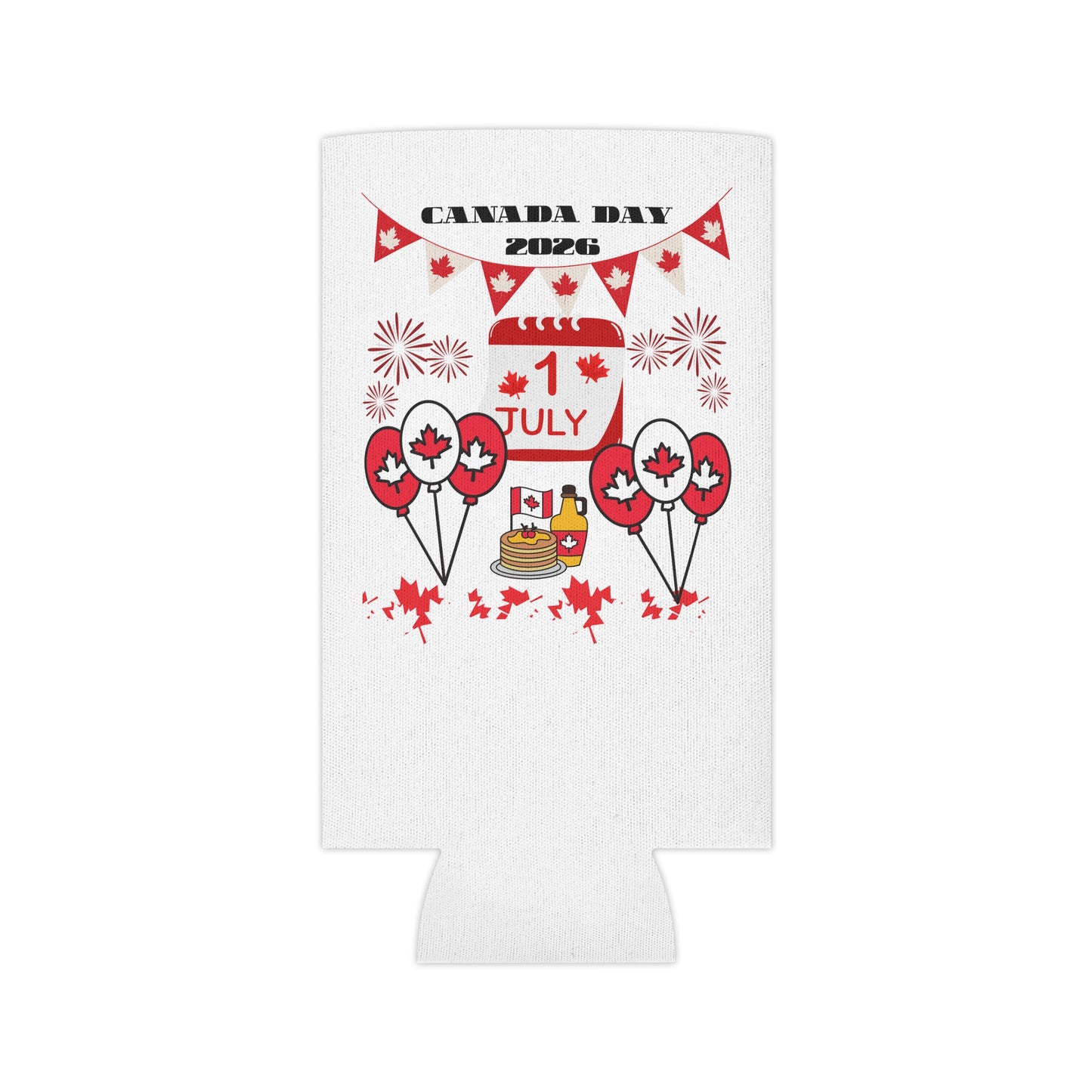 Canada Day Can Cooler — Happy Canada Day 1 July Patriotic Beverage Koozie