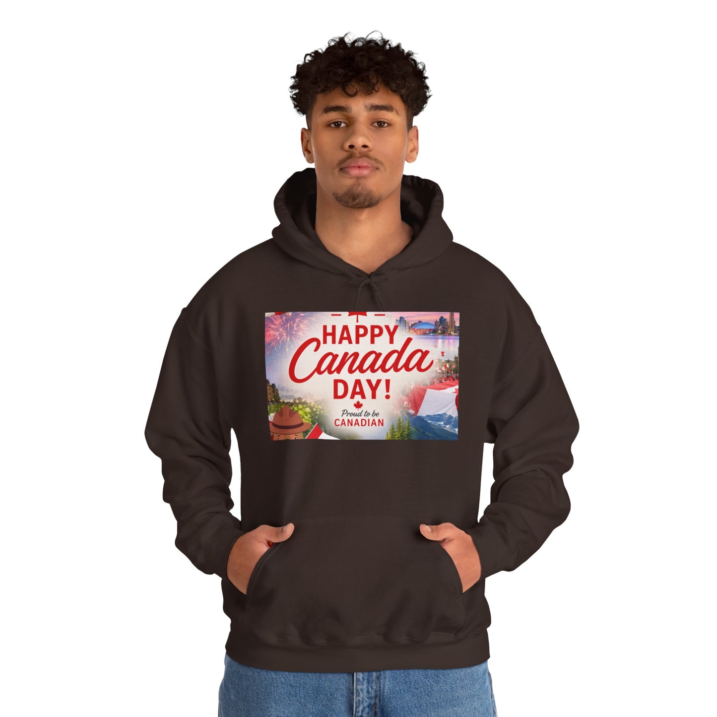 Canada Day Hoodie — "Happy Canada Day! Proud Canadian" Celebration Sweatshirt