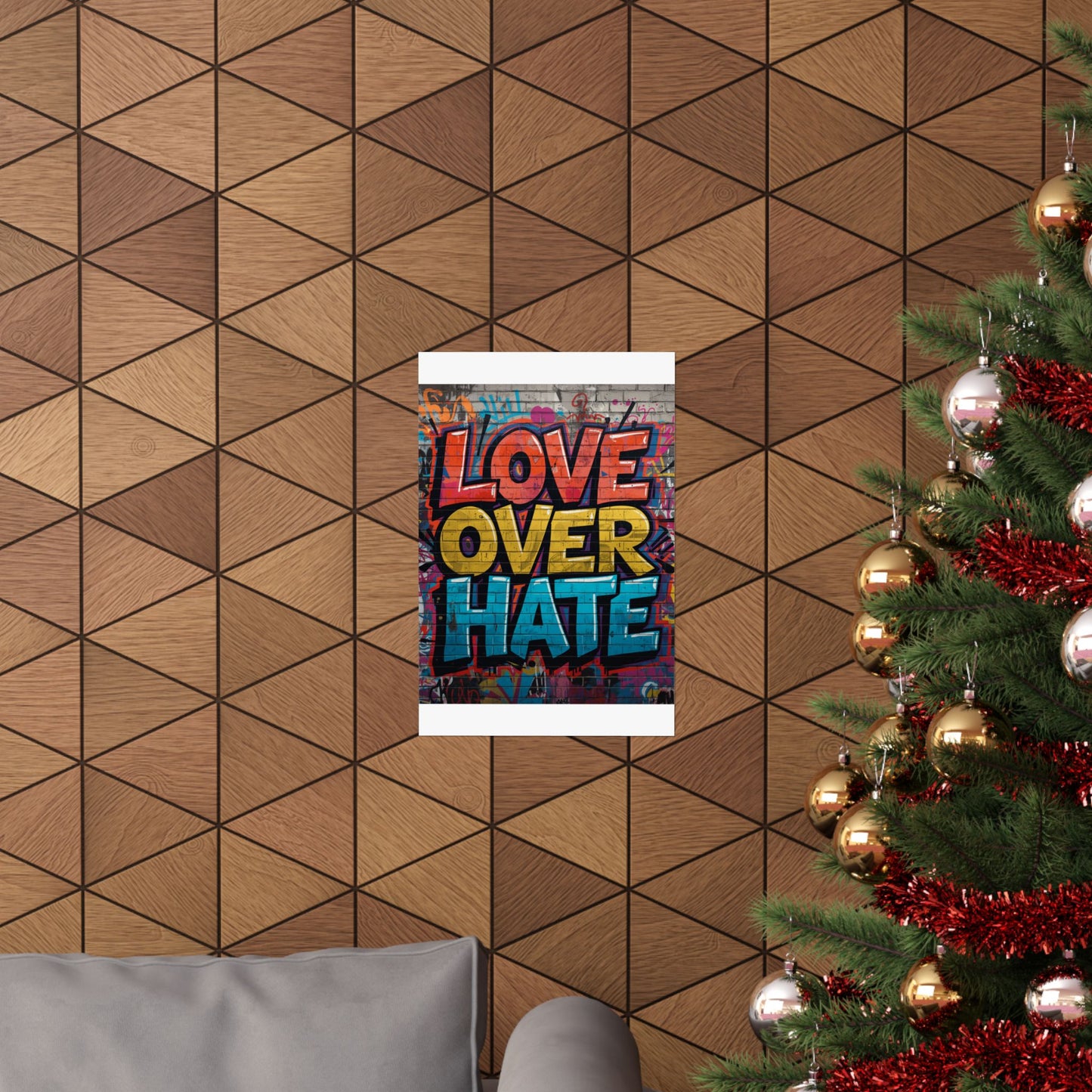 Love Over Hate Matte Poster — Bold Graffiti Street Art Wall Print
