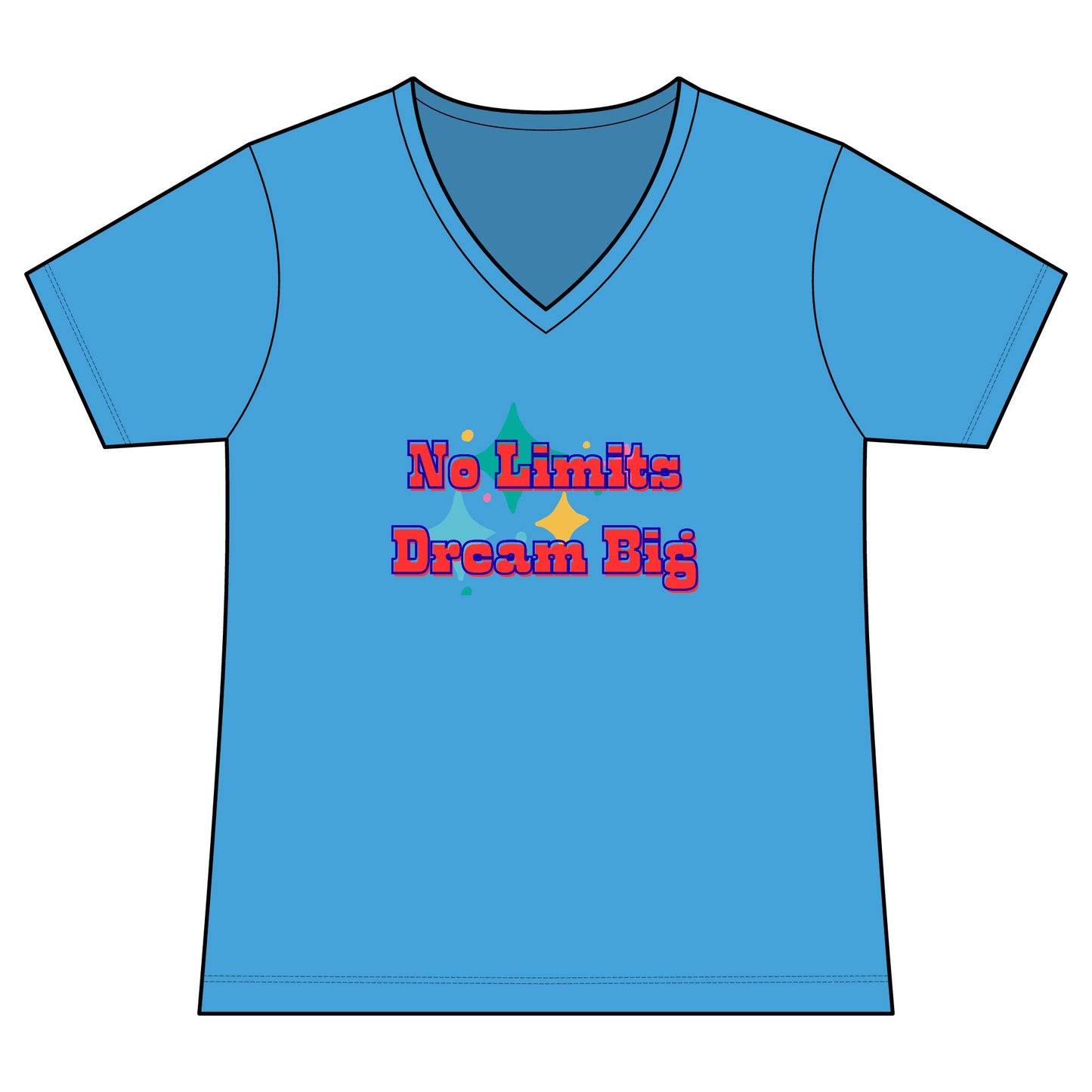 No Limits Dream Big V-Neck Tee — Women's Inspirational Graphic Tee