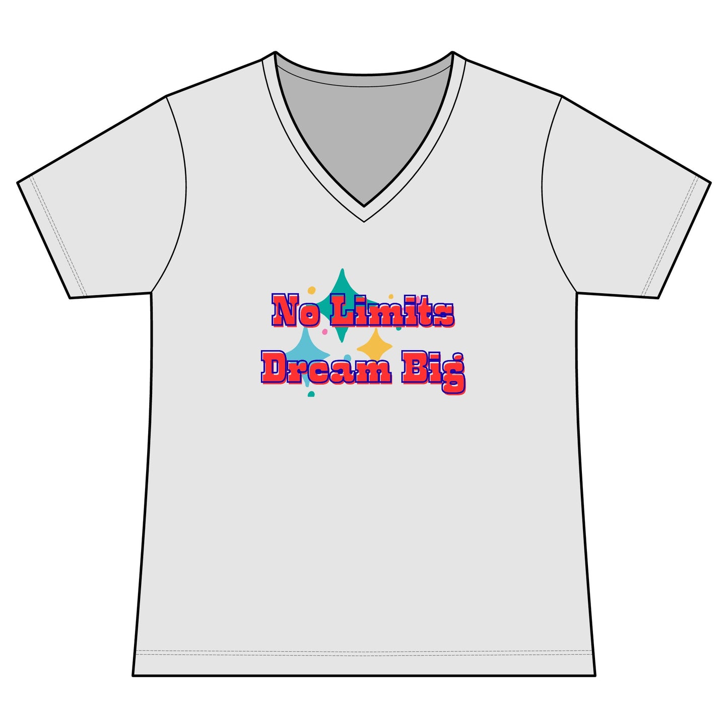 No Limits Dream Big V-Neck Tee — Women's Inspirational Graphic Tee