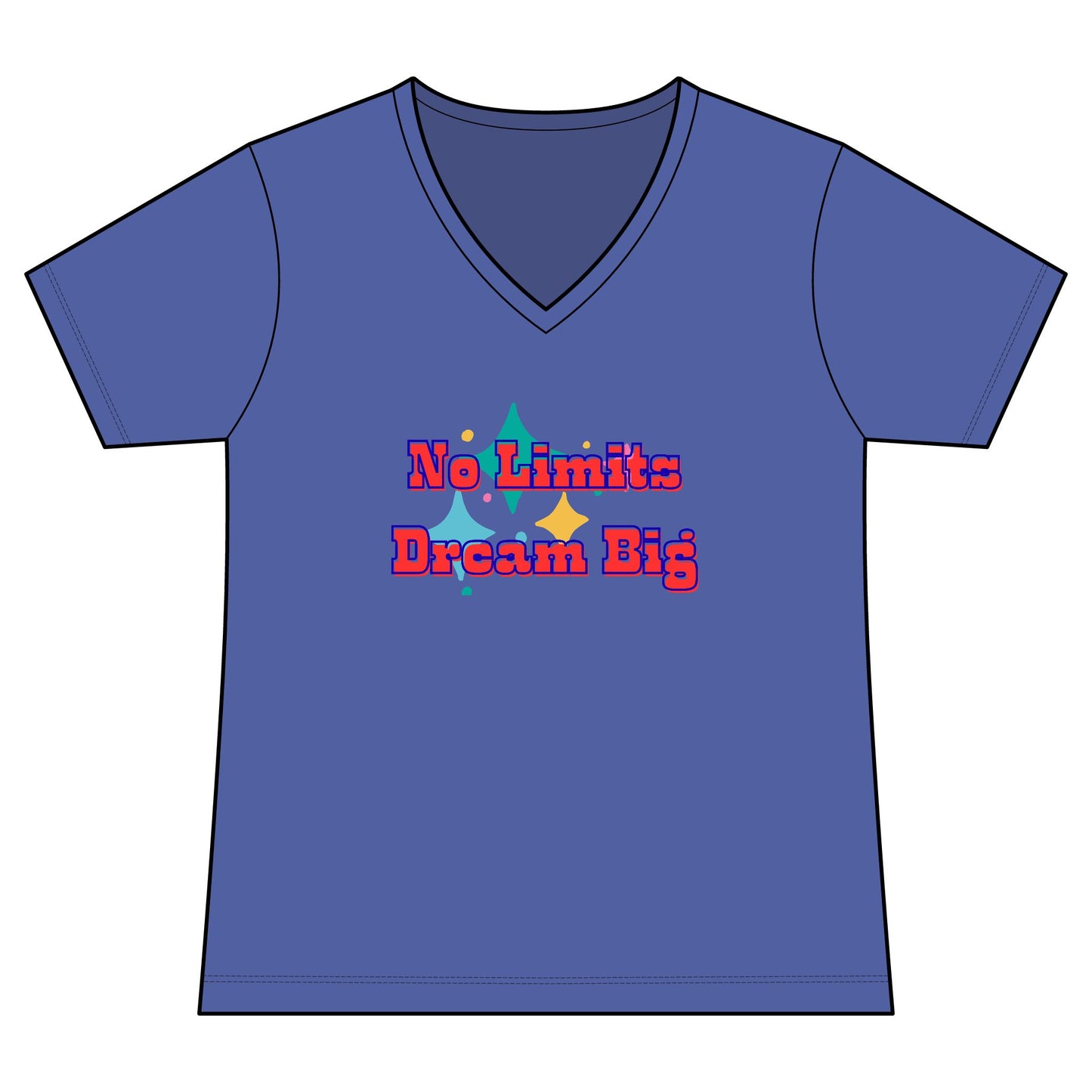 No Limits Dream Big V-Neck Tee — Women's Inspirational Graphic Tee