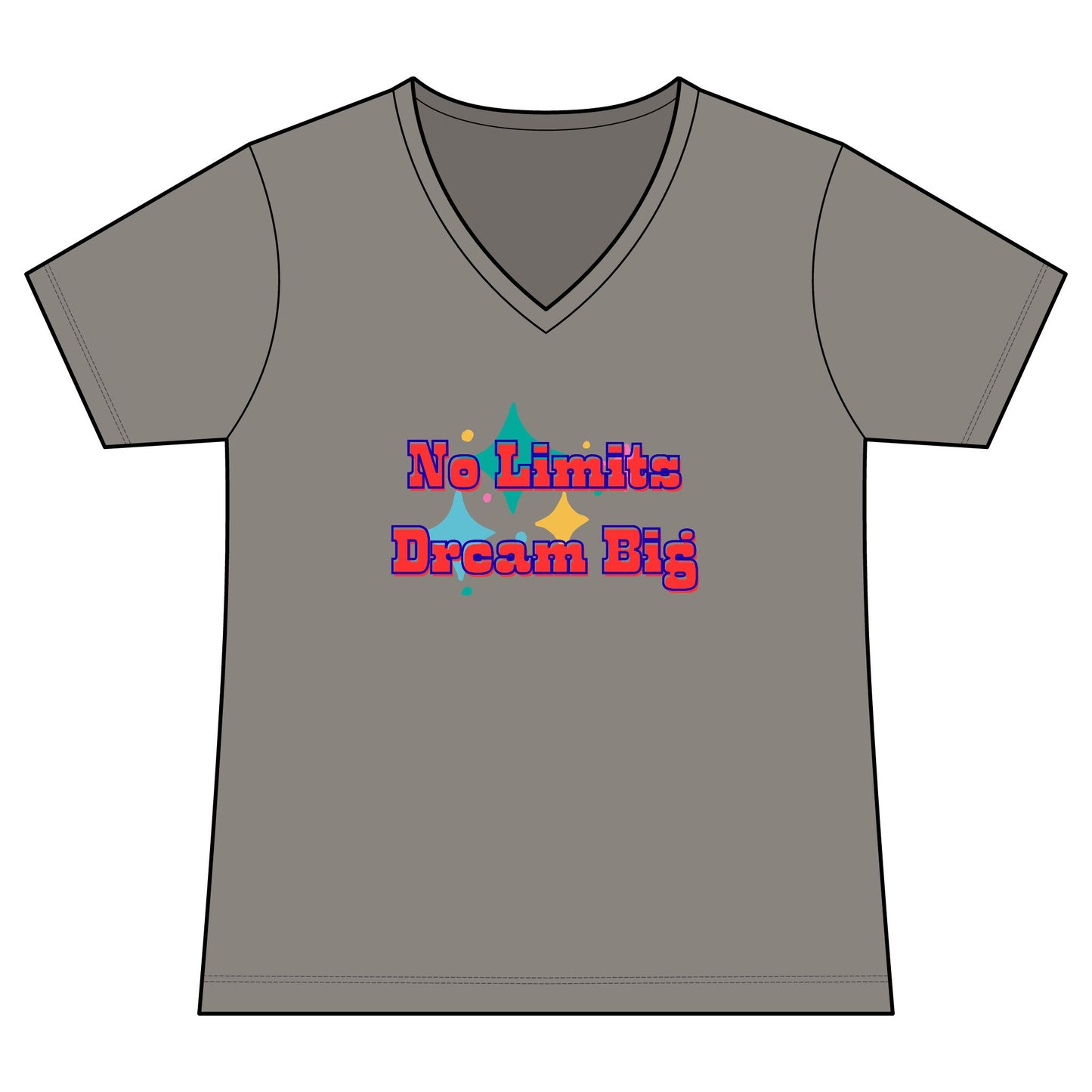 No Limits Dream Big V-Neck Tee — Women's Inspirational Graphic Tee