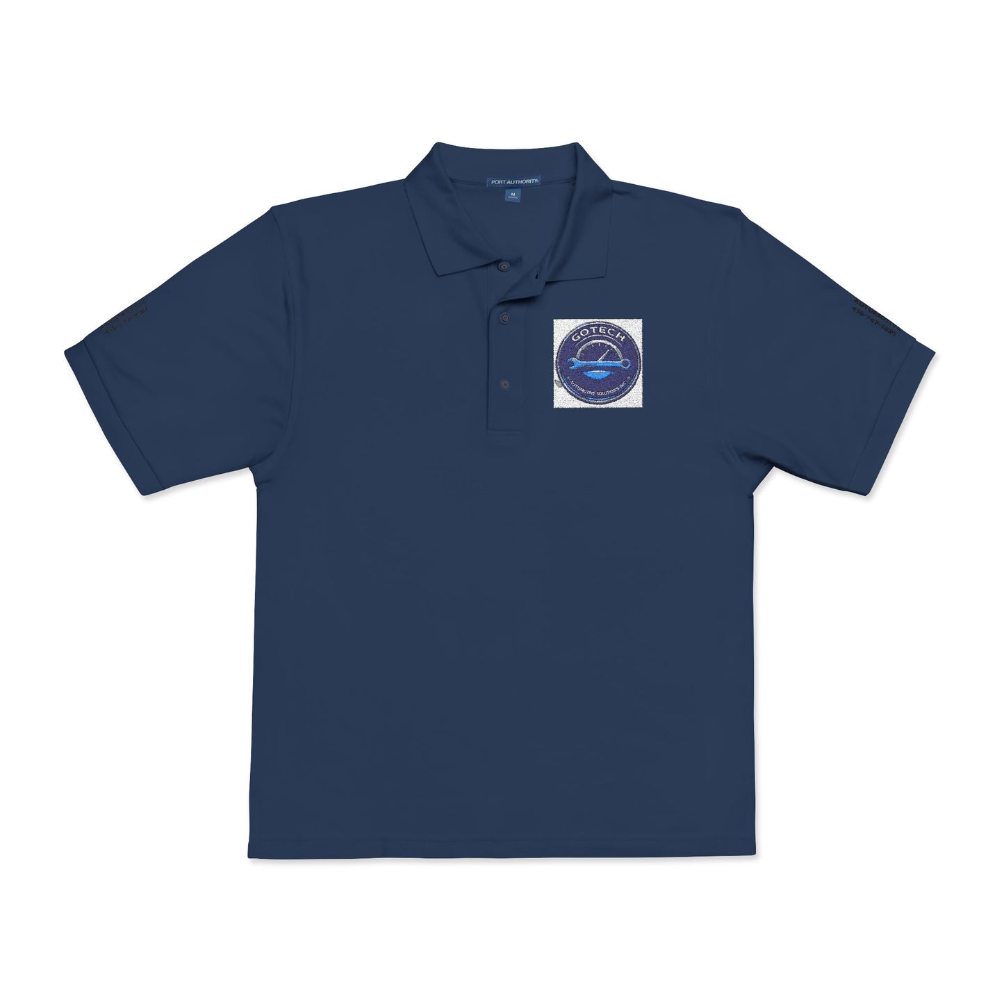 Embroidered Blue Ripple Logo Polo