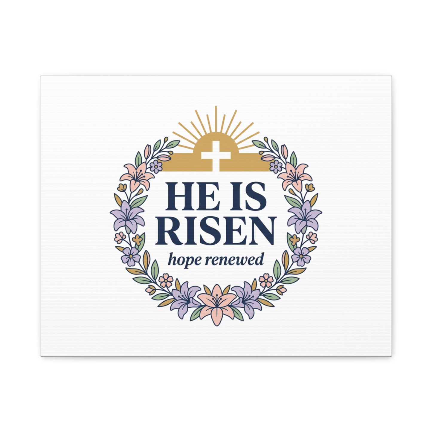 He Is Risen Canvas | Christian Easter Wall Art, Resurrection Scripture