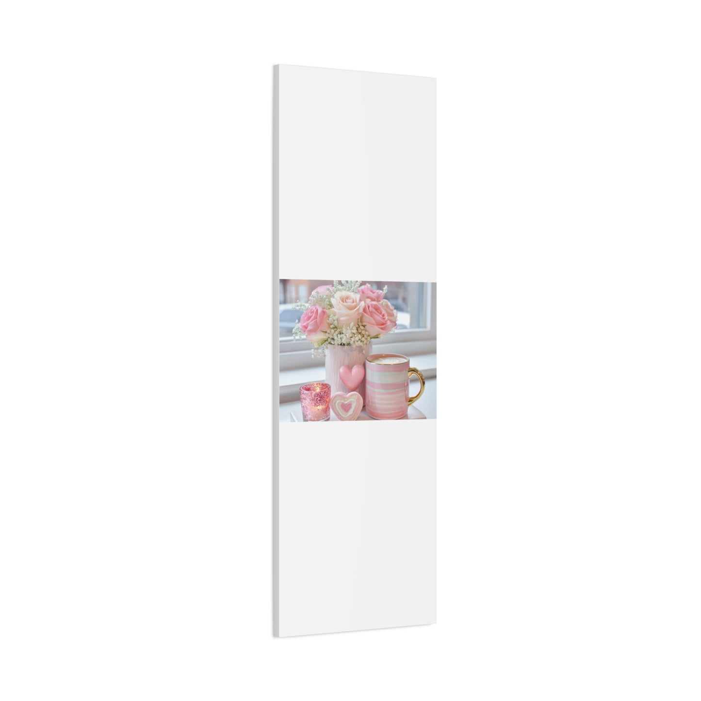Pink Rose Bouquet with Mug Canvas