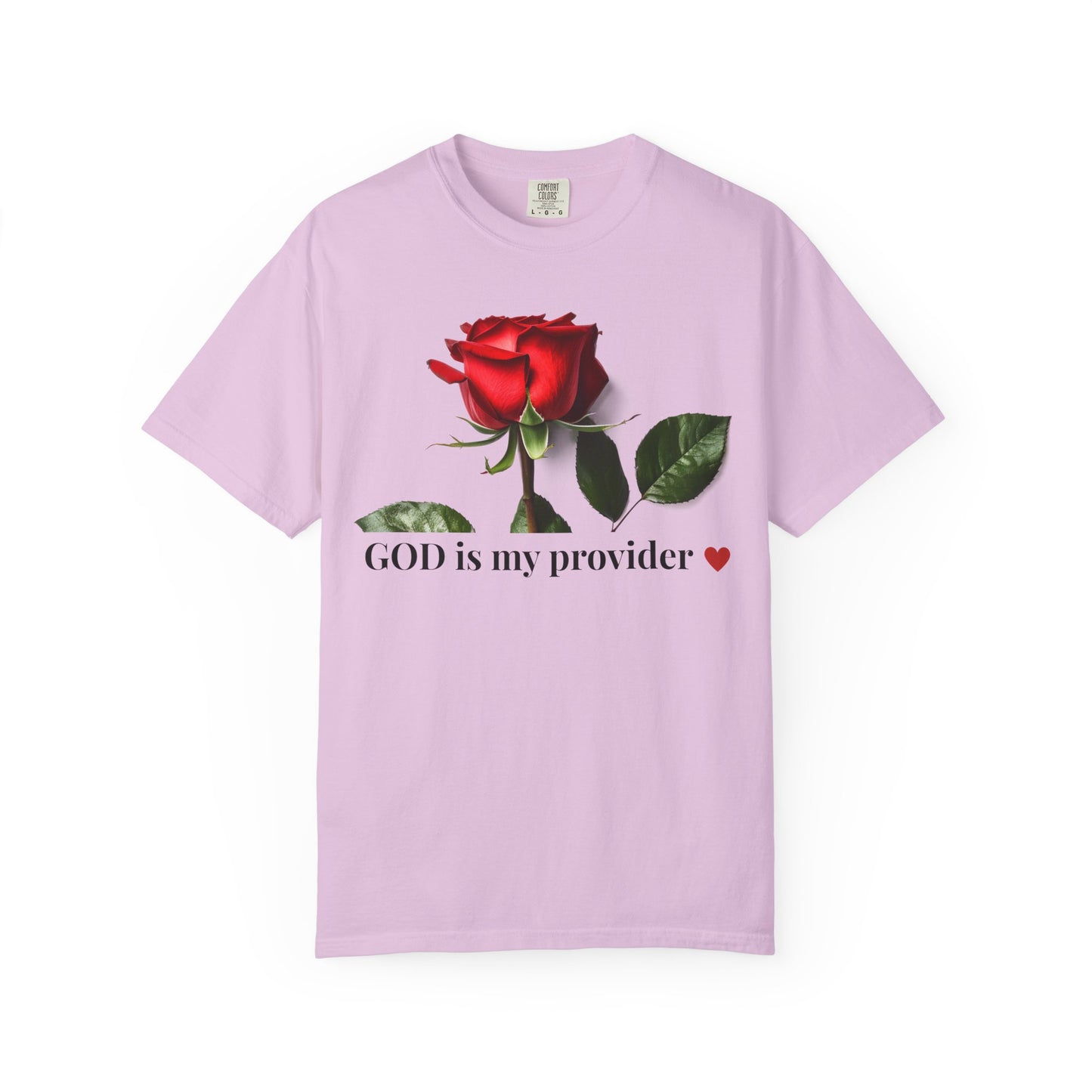 Red Rose "GOD is my provider" T-Shirt | Faith Floral Tee