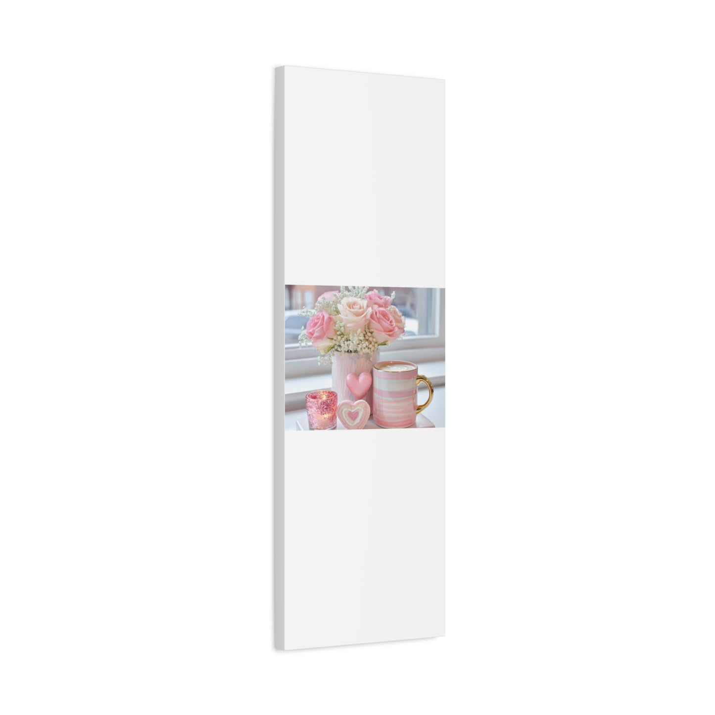 Pink Rose Bouquet with Mug Canvas