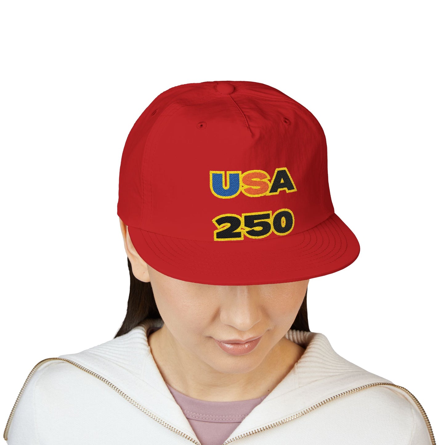 USA 250 Surf Cap | Embroidered Trucker Hat, White Snapback
