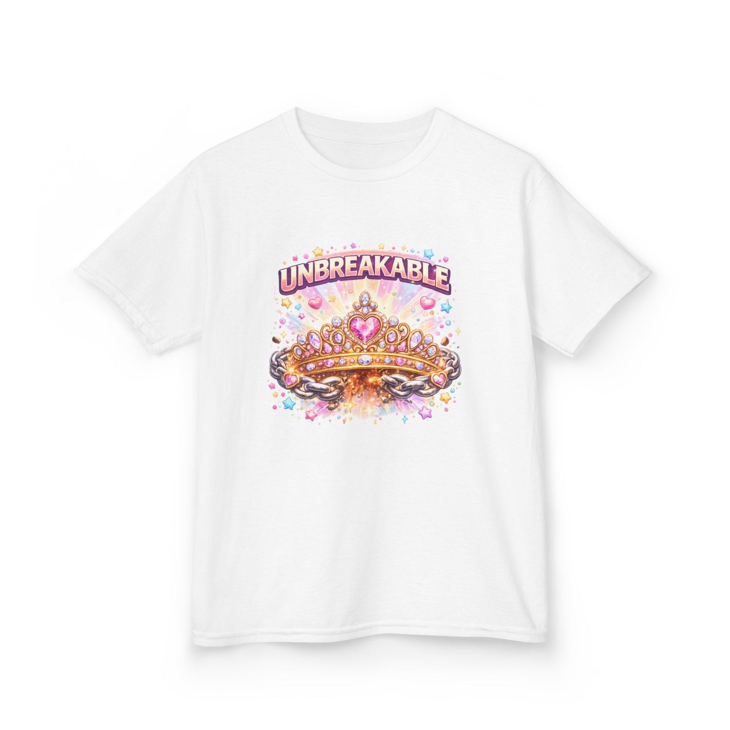 Unbreakable Crown Kids T-Shirt – Colorful Princess Crown Graphic Tee