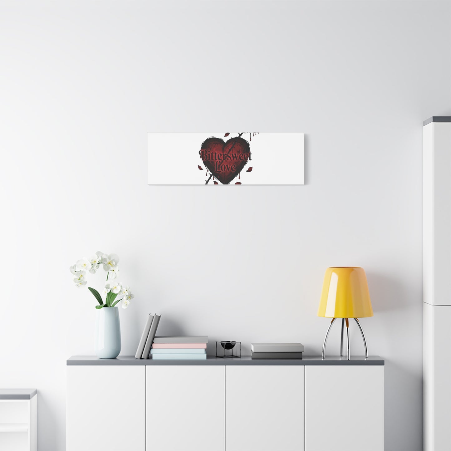 Bittersweet Love heart & thorn rose Canvas | Goth Valentine, Dark Romance Art Print