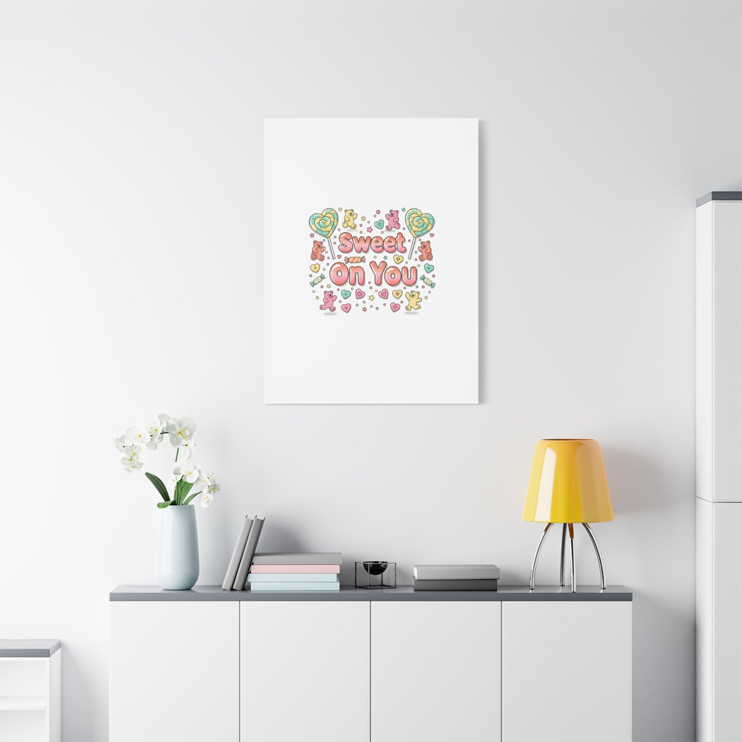 Sweet On You Canvas | Valentine Candycore heart candy pattern, pastel snackcore art