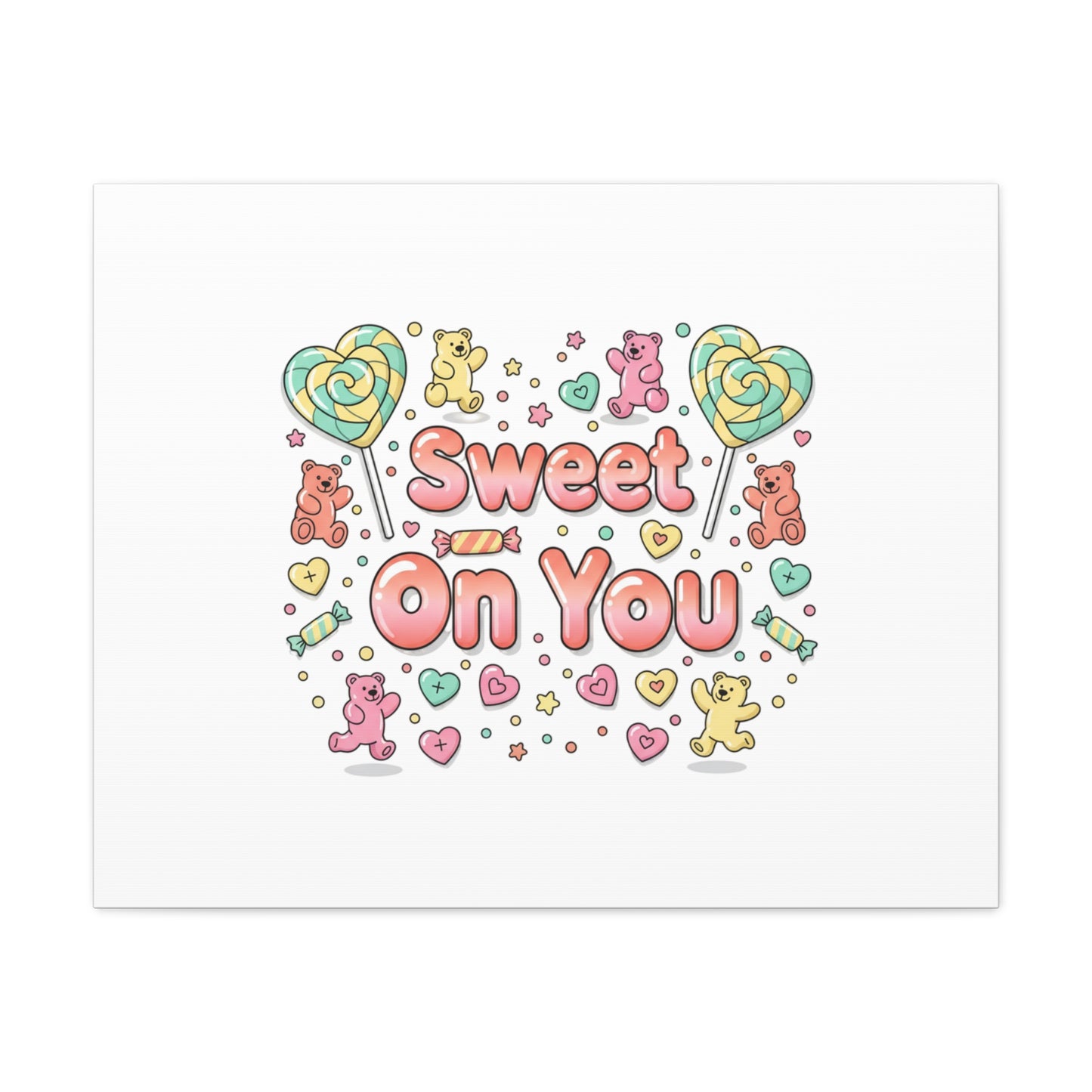 Sweet On You Canvas | Valentine Candycore heart candy pattern, pastel snackcore art