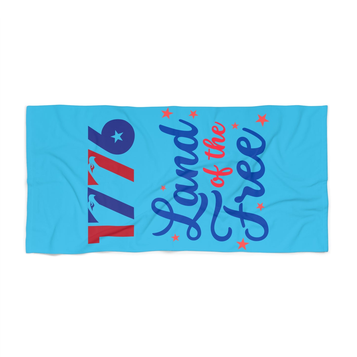 1776 Land of the Free Beach Towel | Patriotic Fourth of July Stars