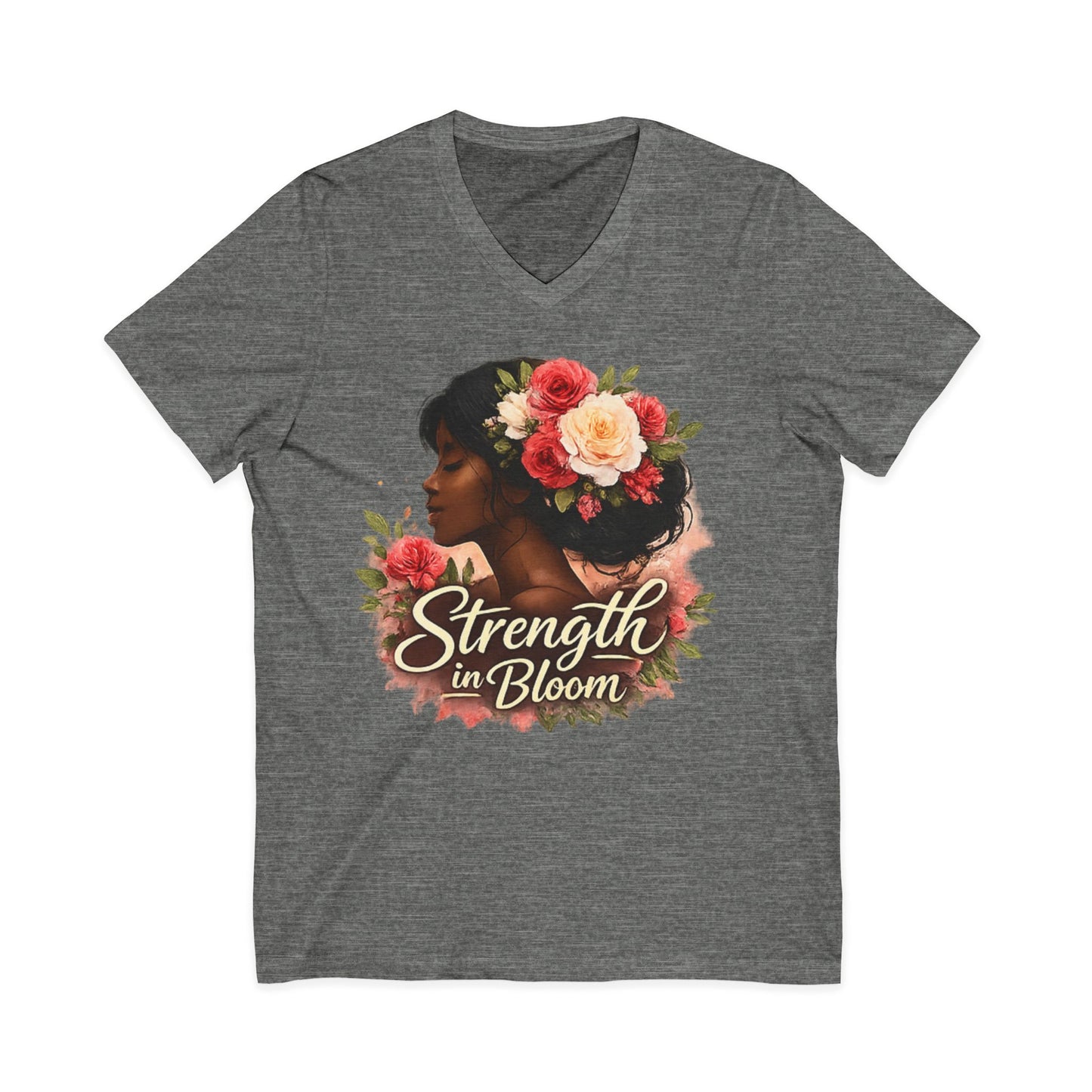 Strength in Bloom V-Neck Tee