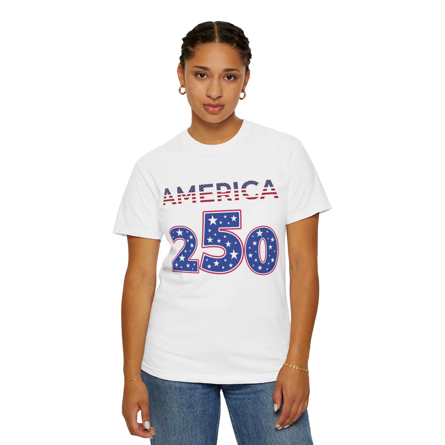America 250 Patriotic T-Shirt — Fourth of July USA Celebration Tee