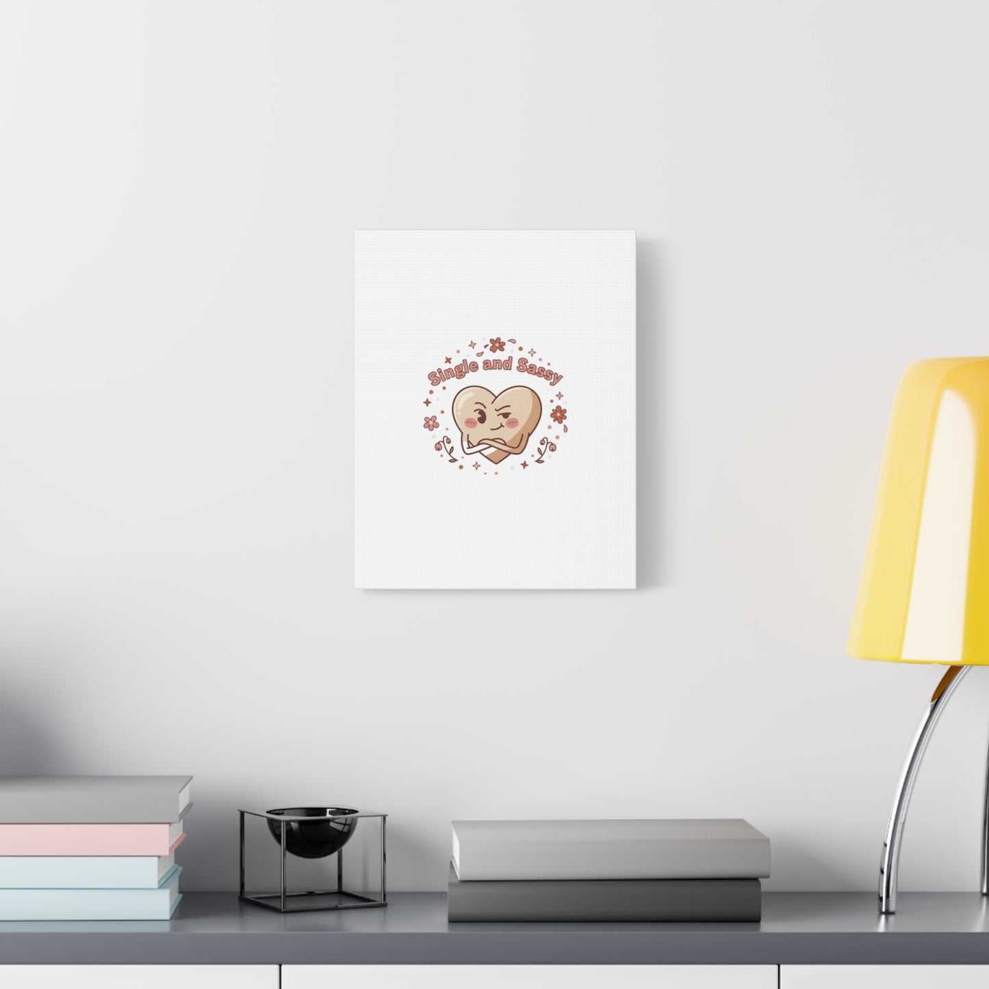 Single and Sassy Heart Canvas | Anti‑Valentine, Pastel Cynic Wall Art