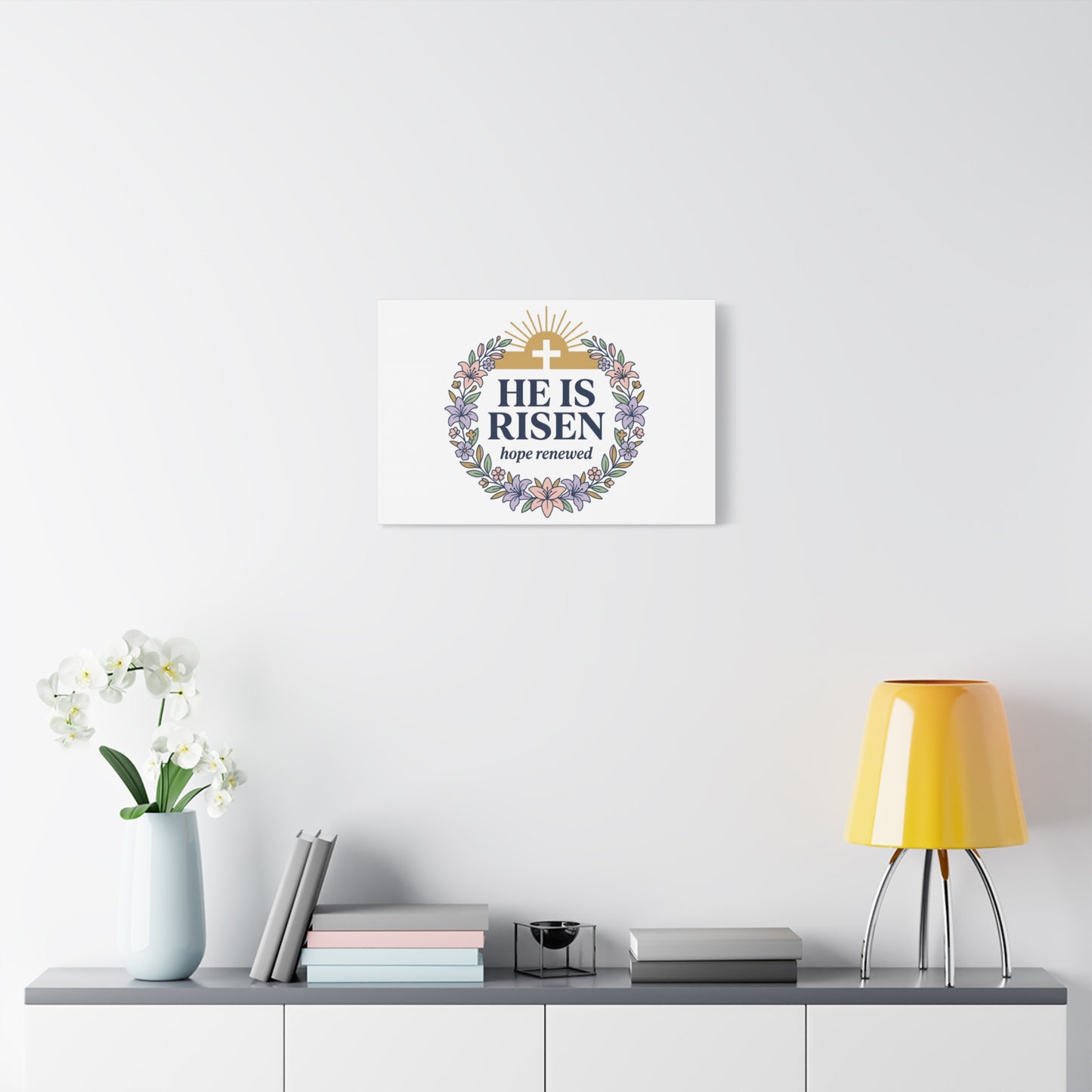 He Is Risen Canvas | Christian Easter Wall Art, Resurrection Scripture