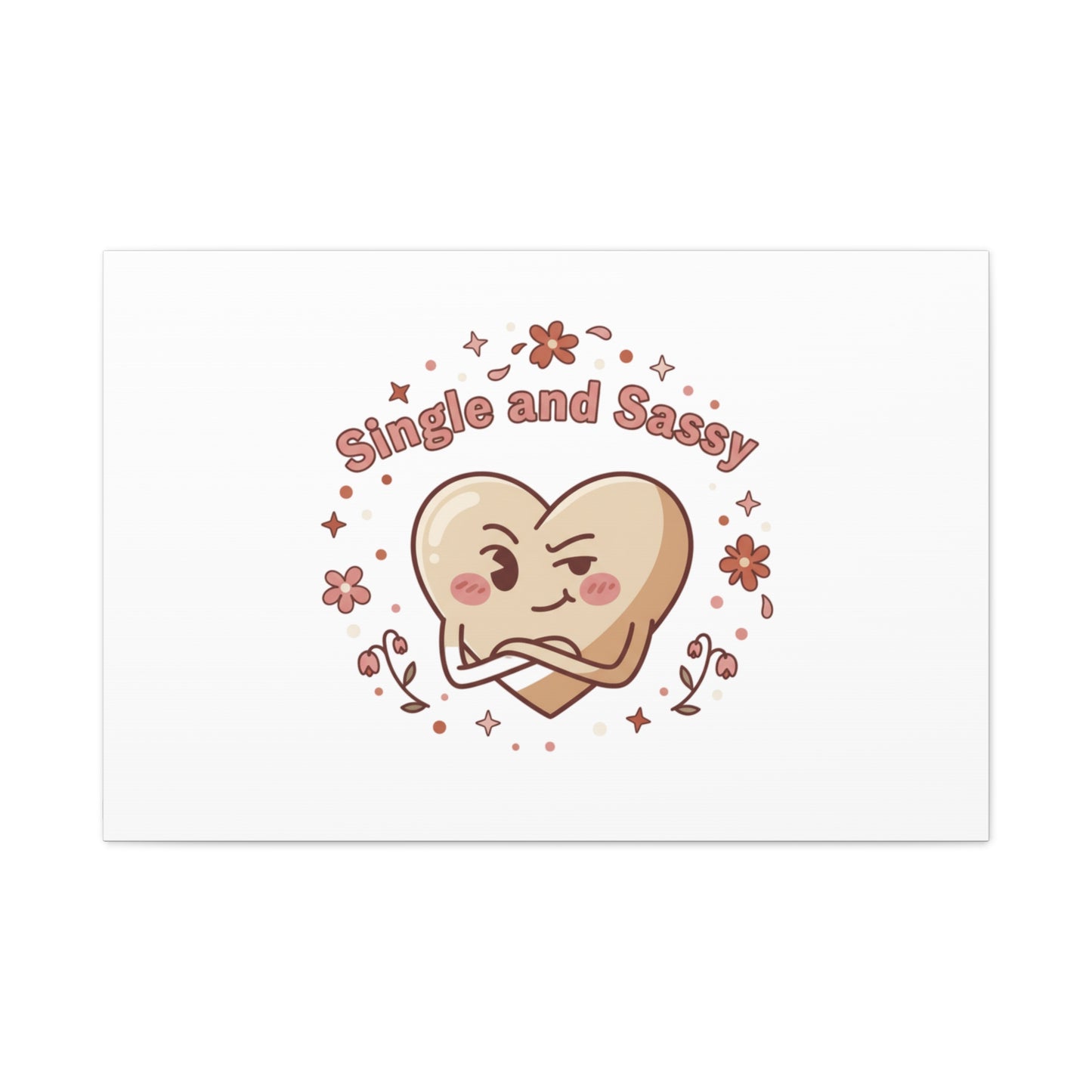 Single and Sassy Heart Canvas | Anti‑Valentine, Pastel Cynic Wall Art