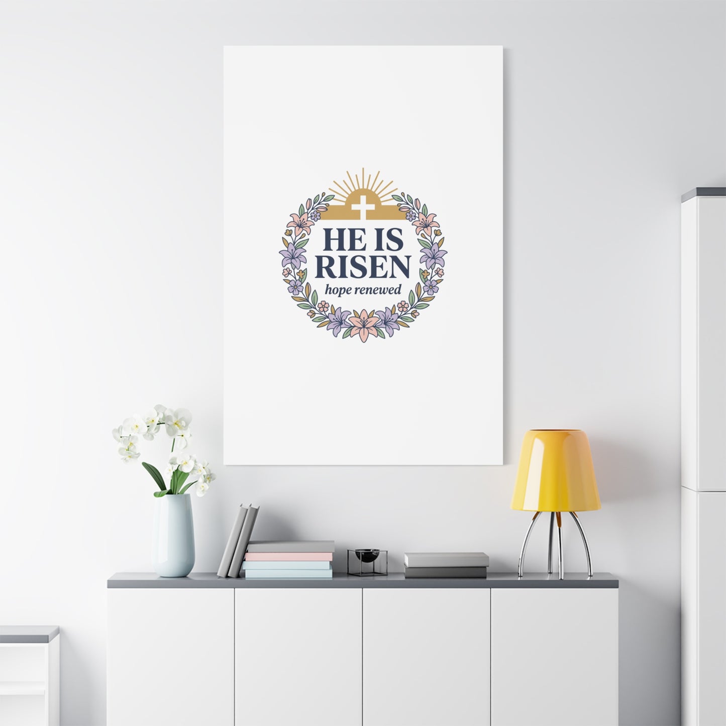 He Is Risen Canvas | Christian Easter Wall Art, Resurrection Scripture