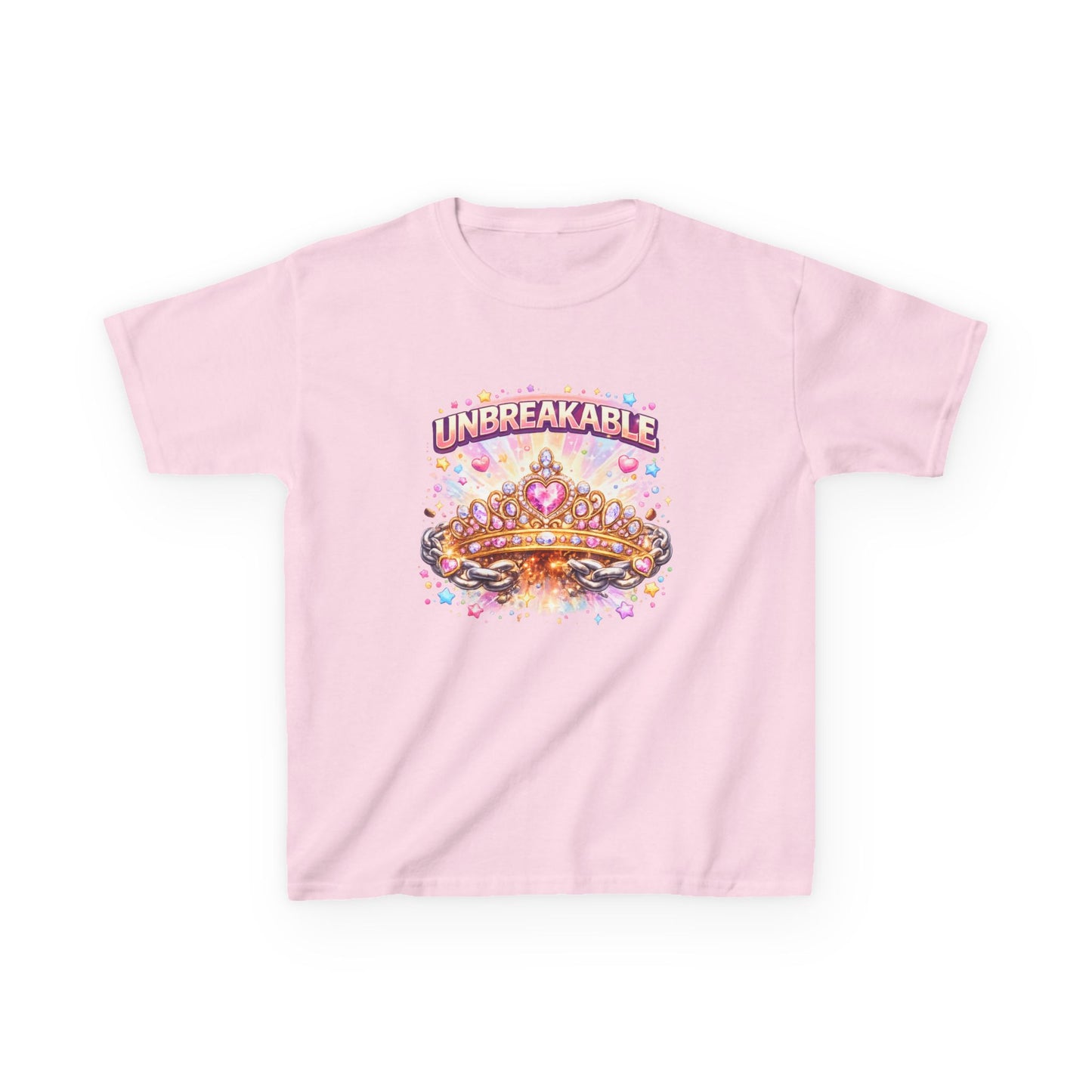 Unbreakable Crown Kids T-Shirt – Colorful Princess Crown Graphic Tee