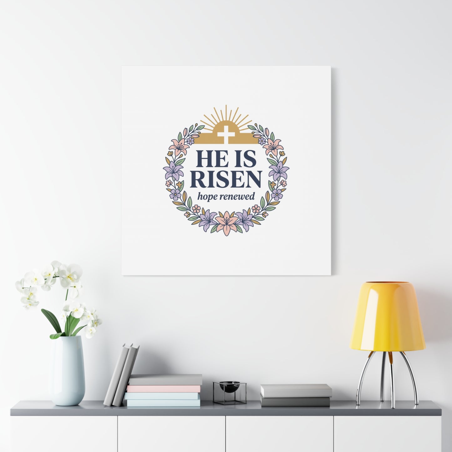 He Is Risen Canvas | Christian Easter Wall Art, Resurrection Scripture