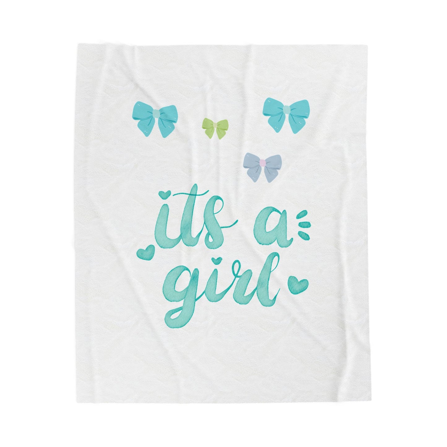 Velveteen Plush Blanket - "It's a Girl" Baby Announcement Throw