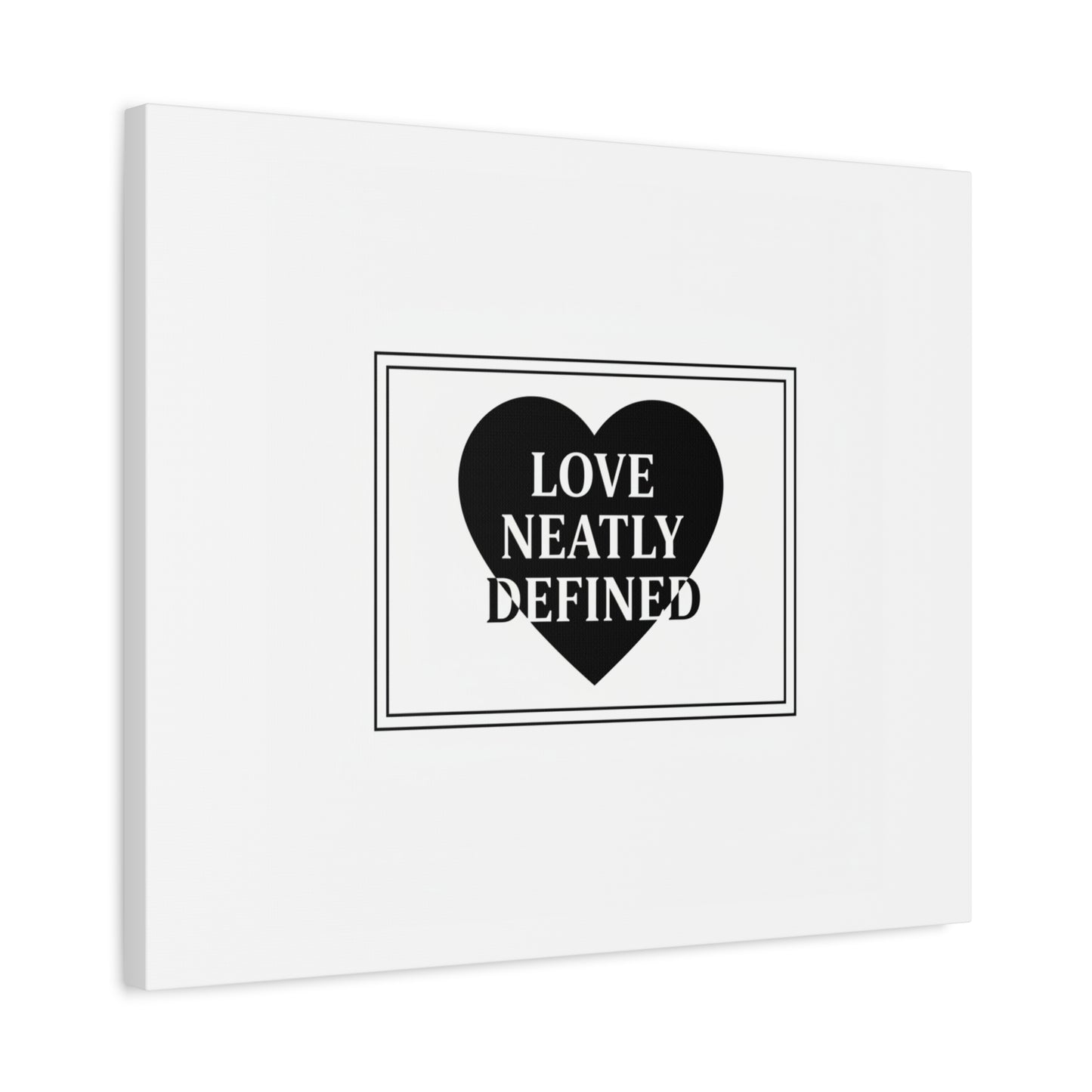 Love Neatly Defined Canvas, editorial black and white love print | elegant typography poster