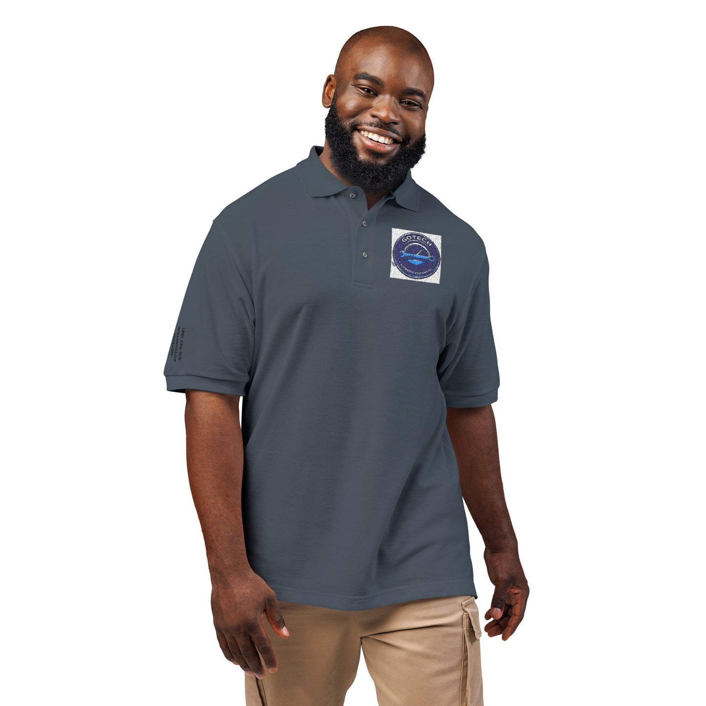 Embroidered Blue Ripple Logo Polo