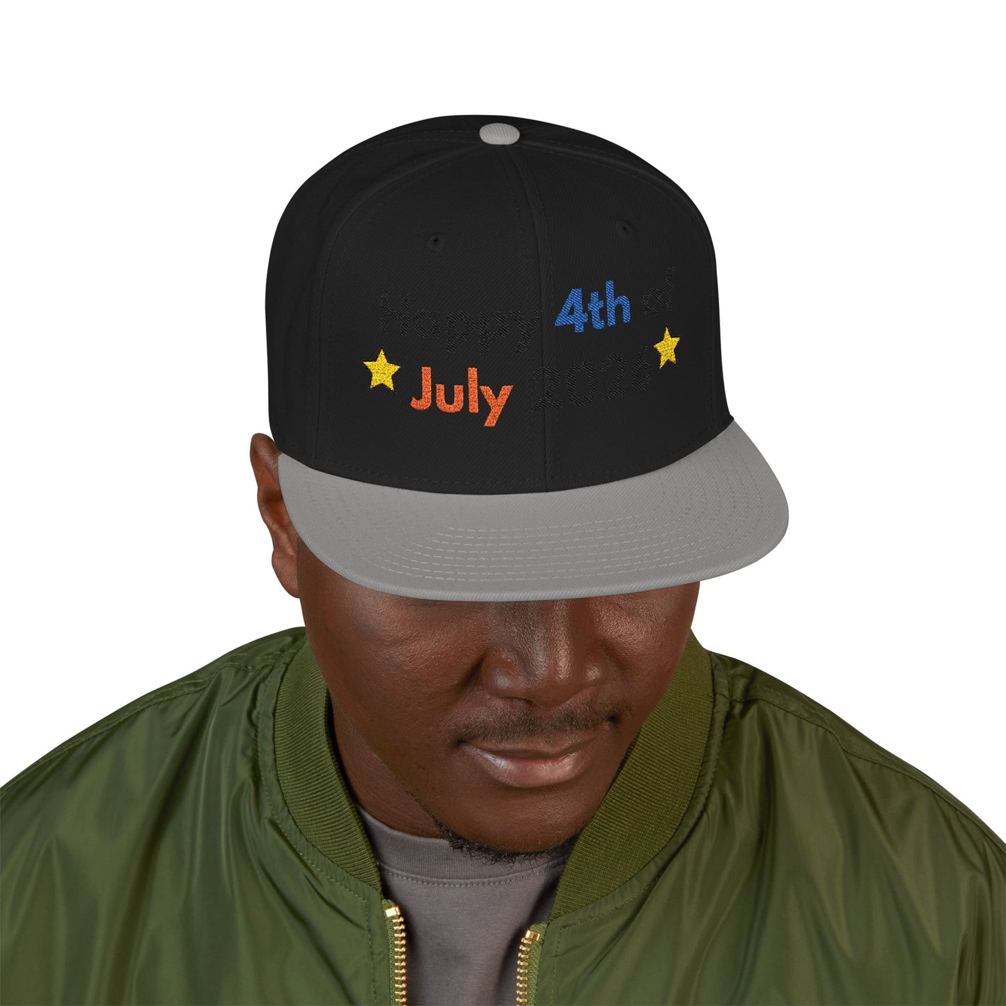 Happy 4th of July 2026 Embroidered Snapback Hat