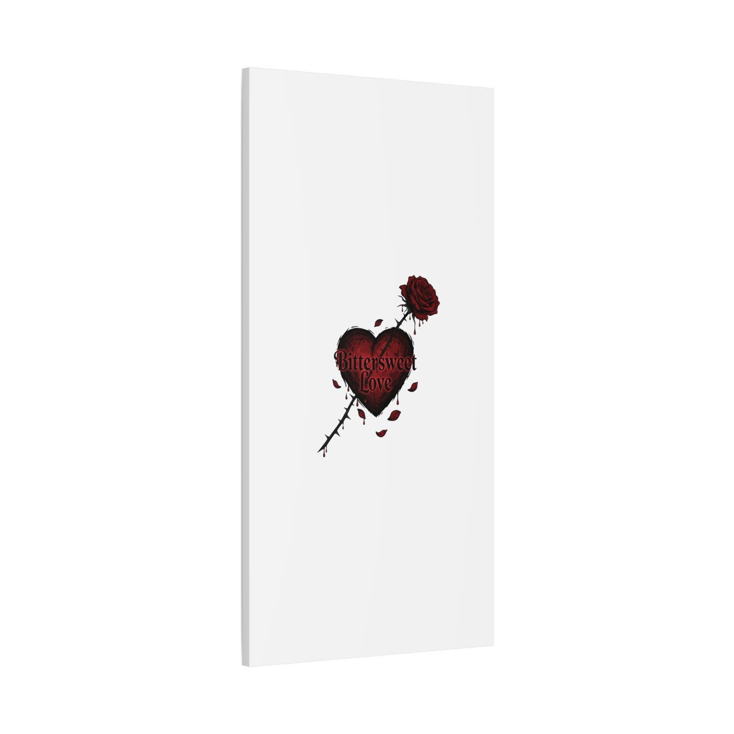 Bittersweet Love heart & thorn rose Canvas | Goth Valentine, Dark Romance Art Print