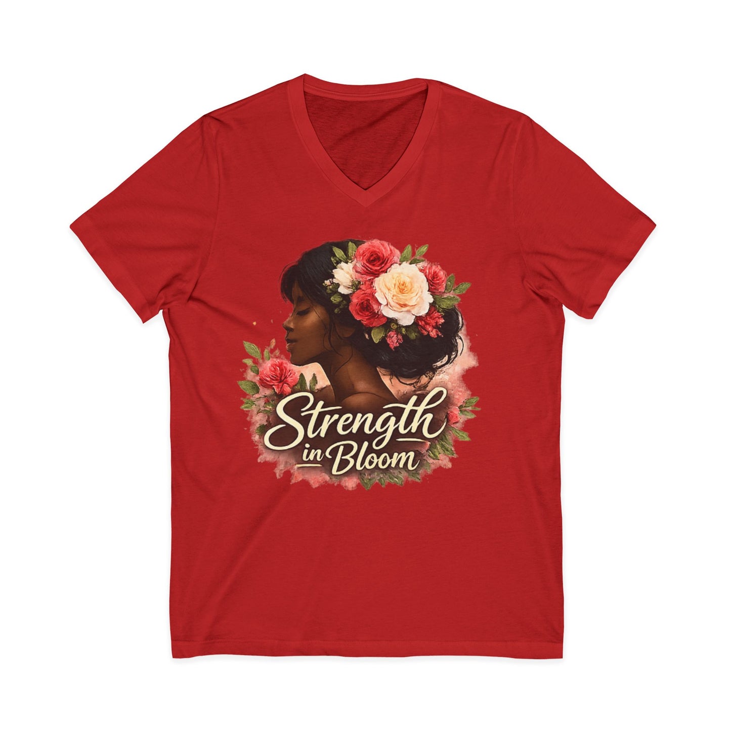 Strength in Bloom V-Neck Tee