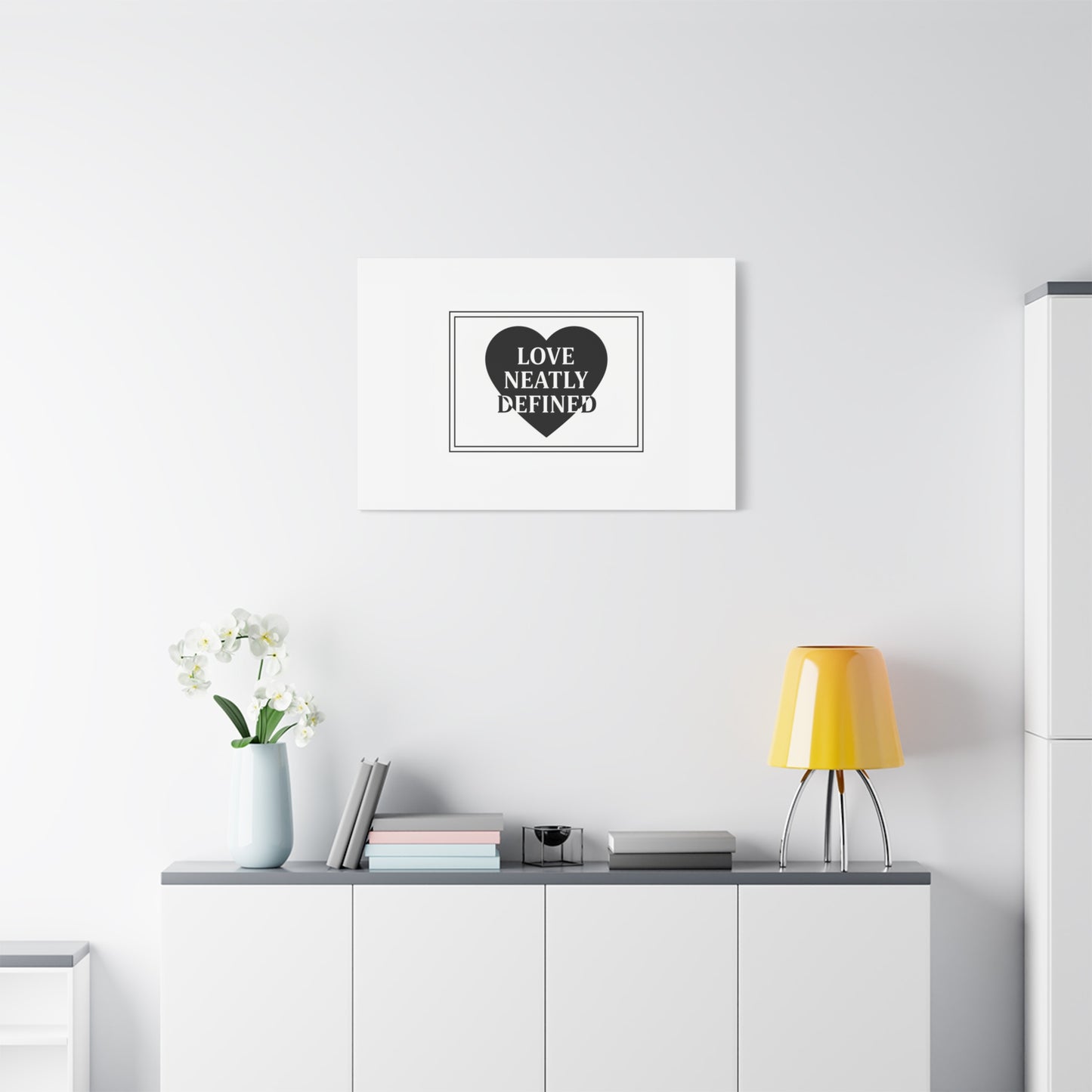 Love Neatly Defined Canvas, editorial black and white love print | elegant typography poster