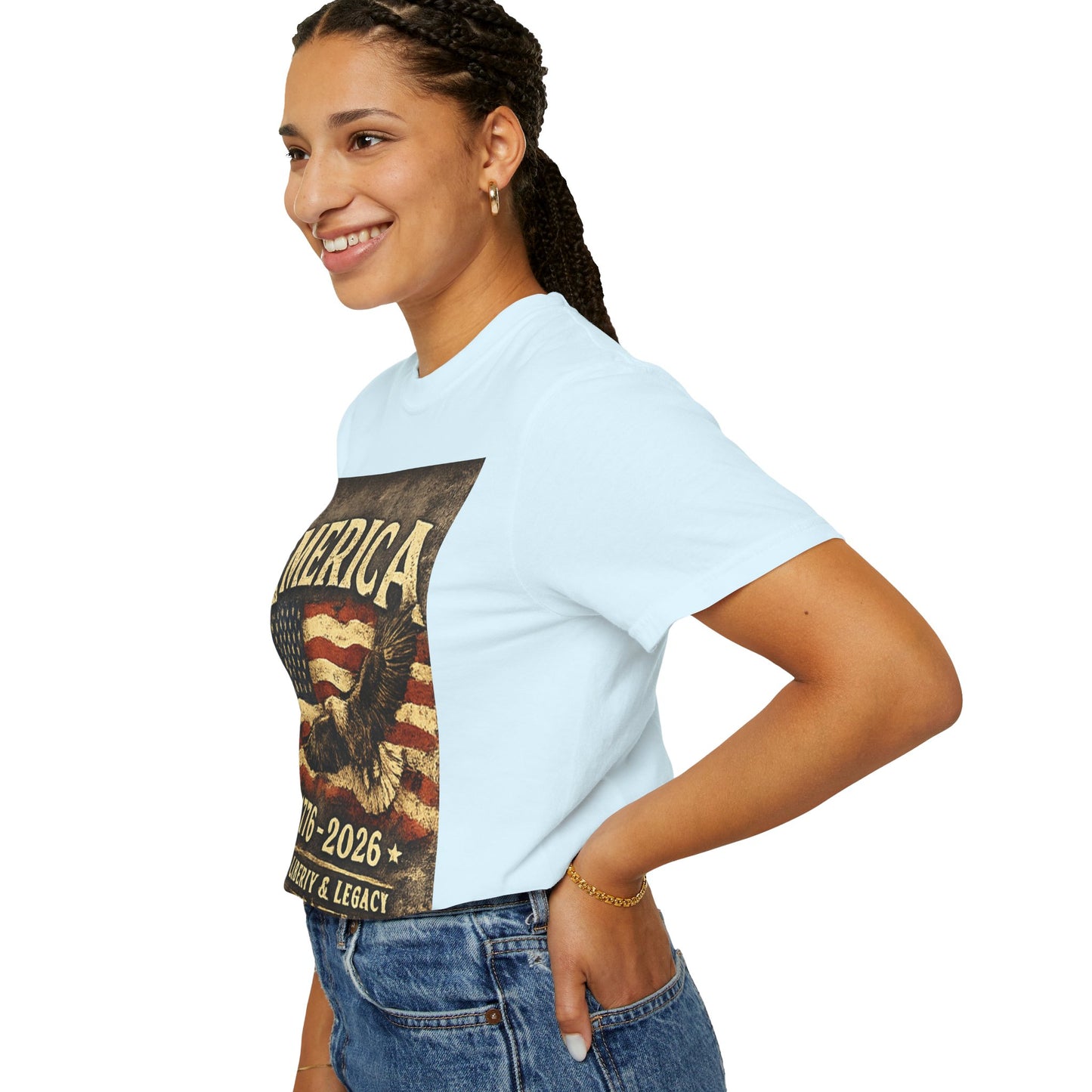 America 1776-2026 Vintage Flag Eagle T-shirt