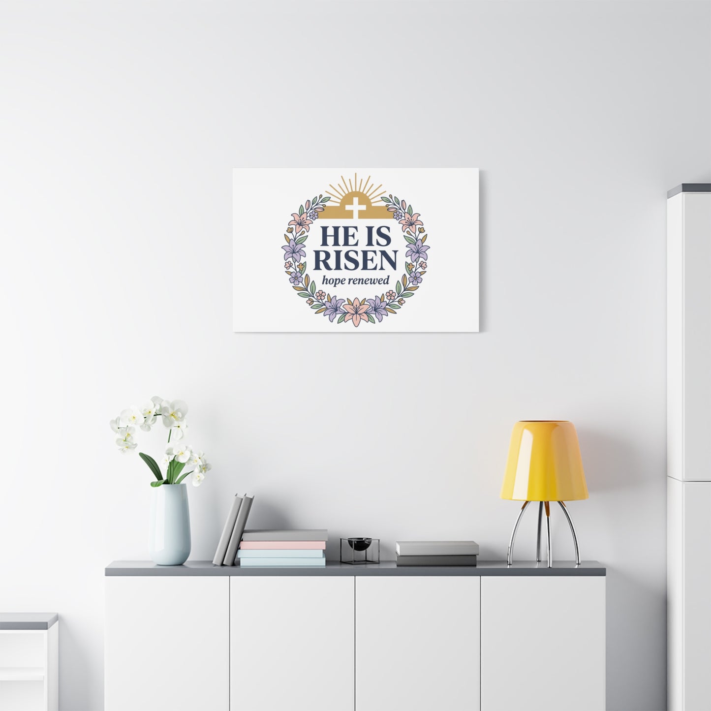 He Is Risen Canvas | Christian Easter Wall Art, Resurrection Scripture