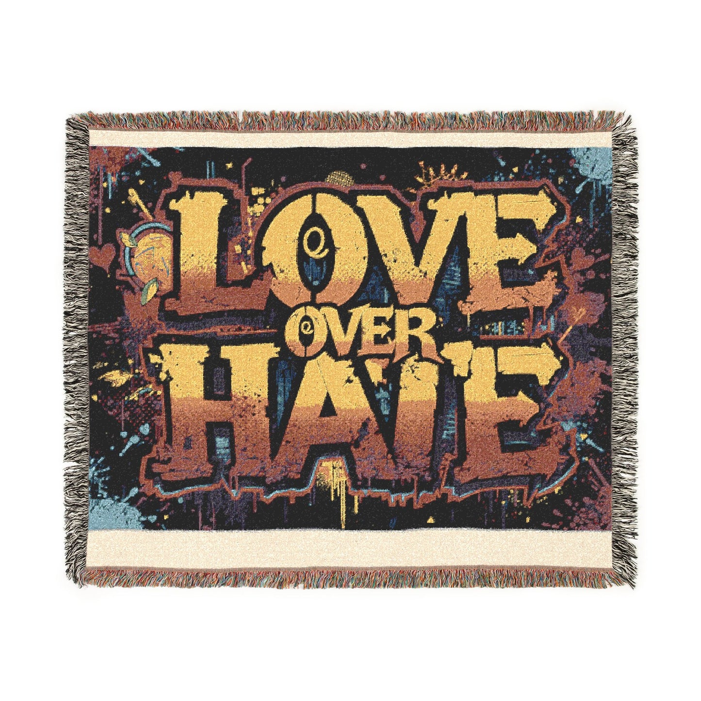 Love over Hate Woven Blanket