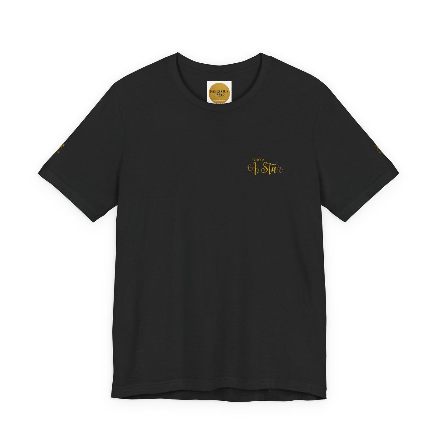 White Bee Graphic Tee — Small Chest & Sleeve Floral Bee Design