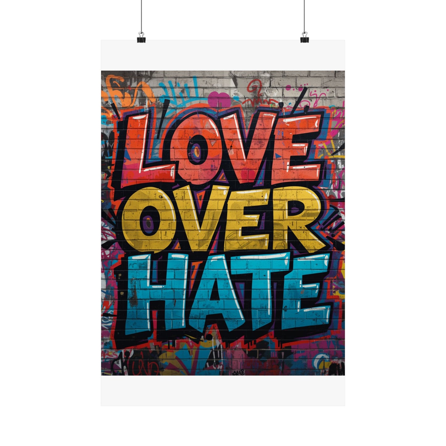 Love Over Hate Matte Poster — Bold Graffiti Street Art Wall Print