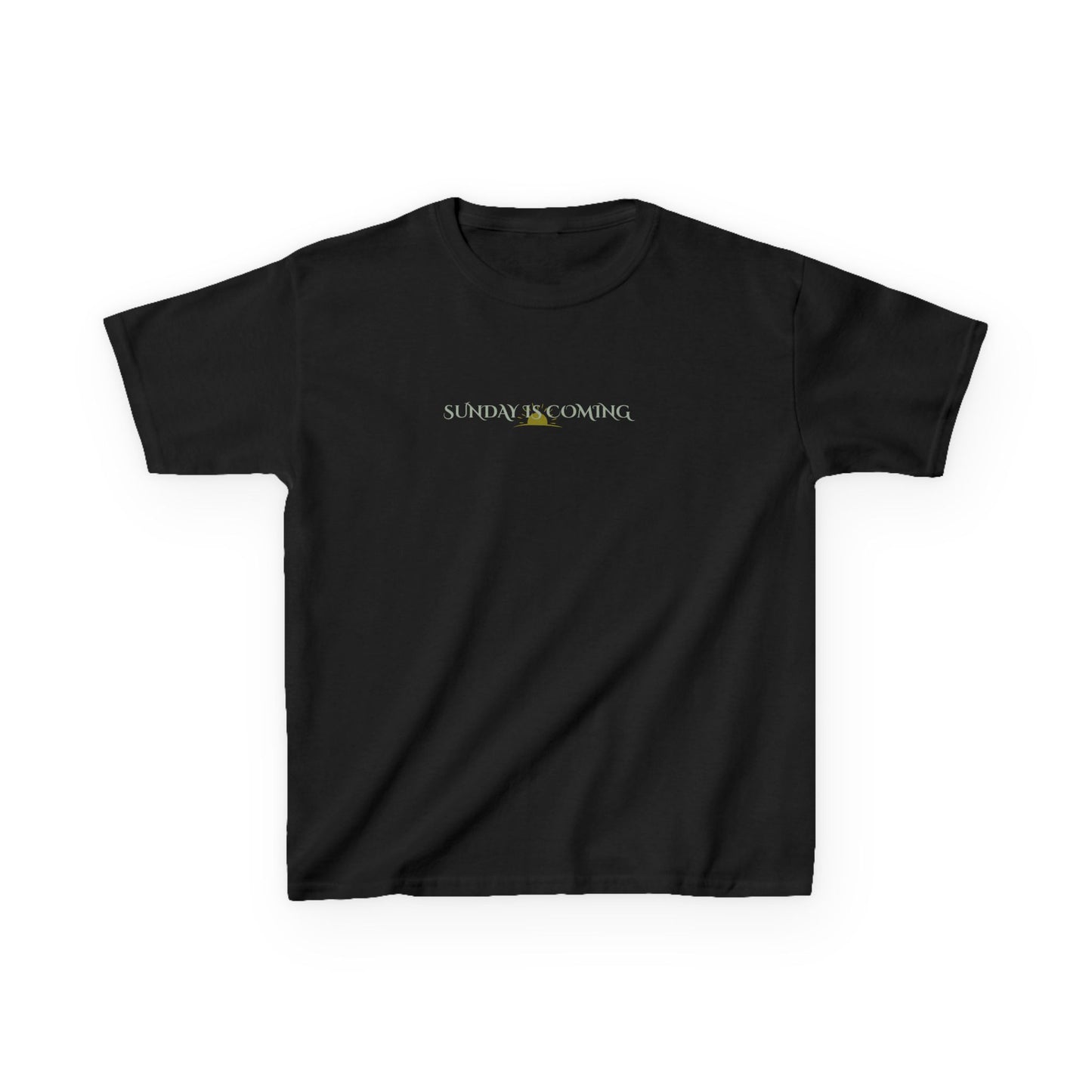 Kids Tee — Minimal "Always Be Curious" Rainbow Text