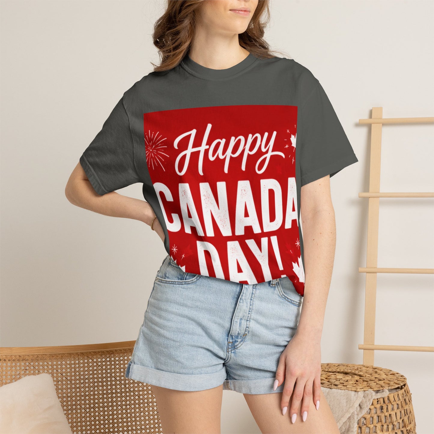 Happy Canada Day T-Shirt — Red Maple Leaf Canada Day Tee
