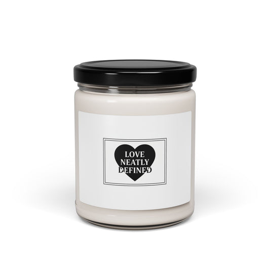 Love Neatly Defined Candle | Minimal Black & White Romance, Editorial Typography