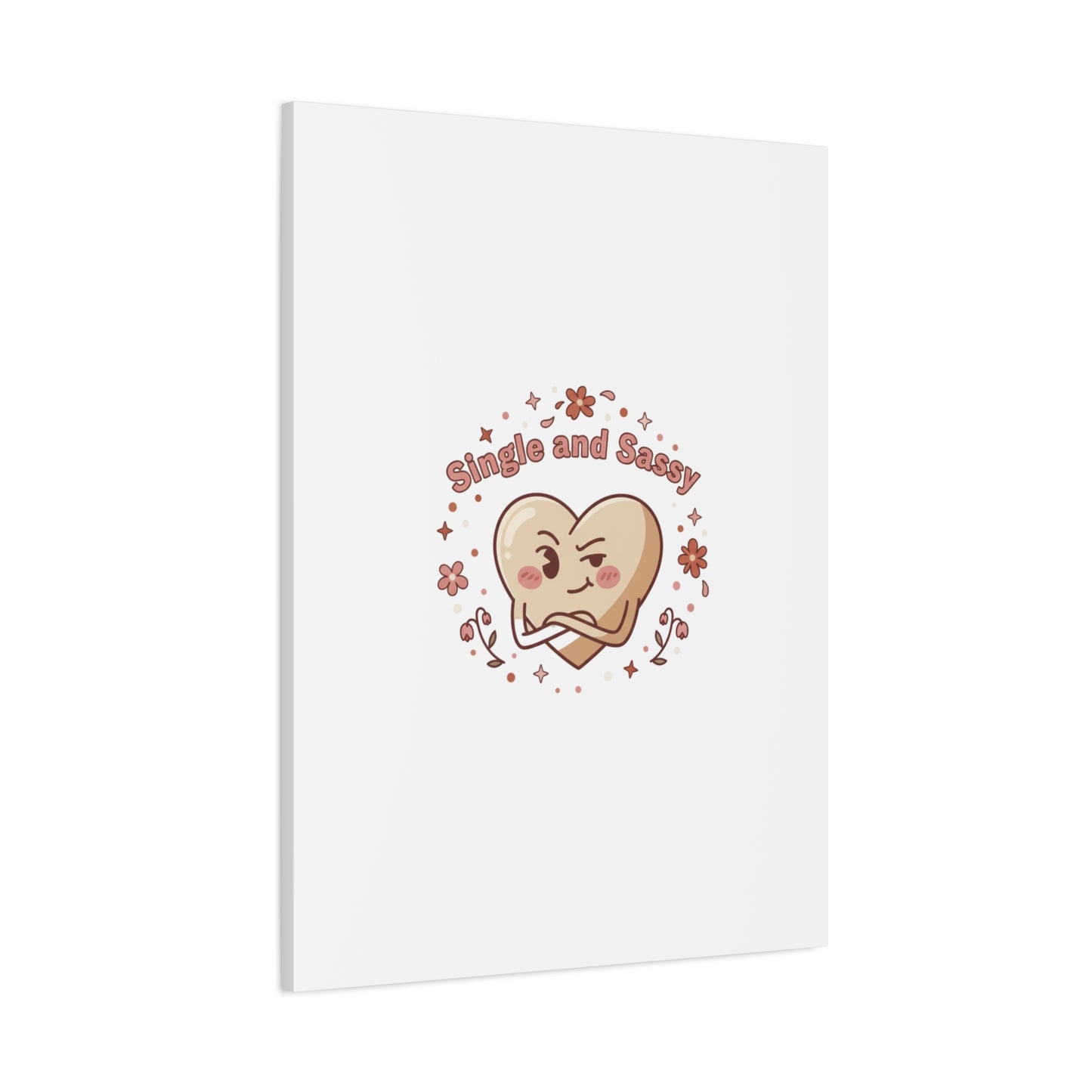 Single and Sassy Heart Canvas | Anti‑Valentine, Pastel Cynic Wall Art