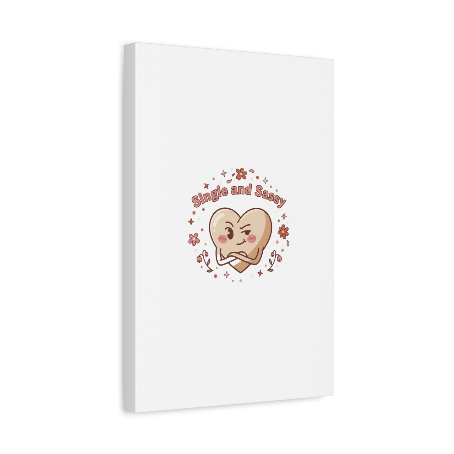 Single and Sassy Heart Canvas | Anti‑Valentine, Pastel Cynic Wall Art