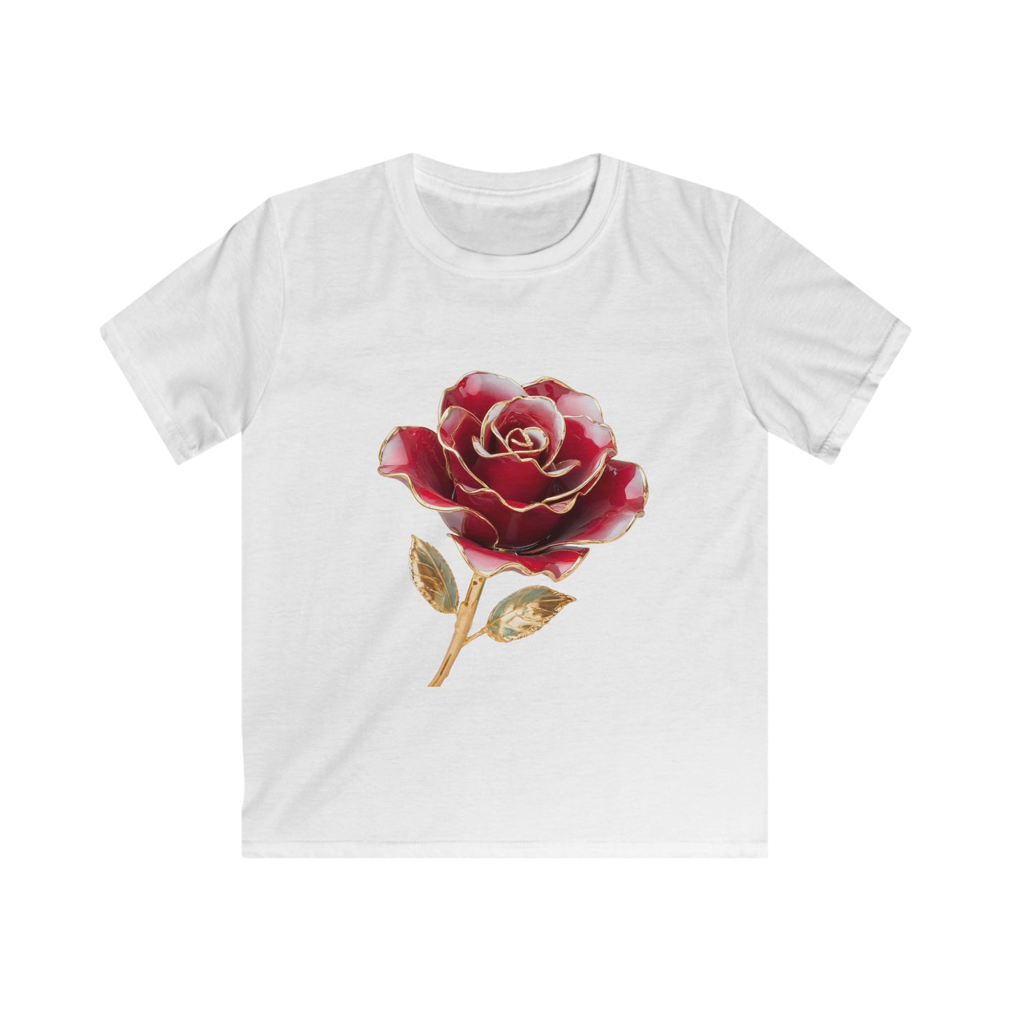 Kids Tee — Vintage Red Rose Floral Shirt for Girls & Boys