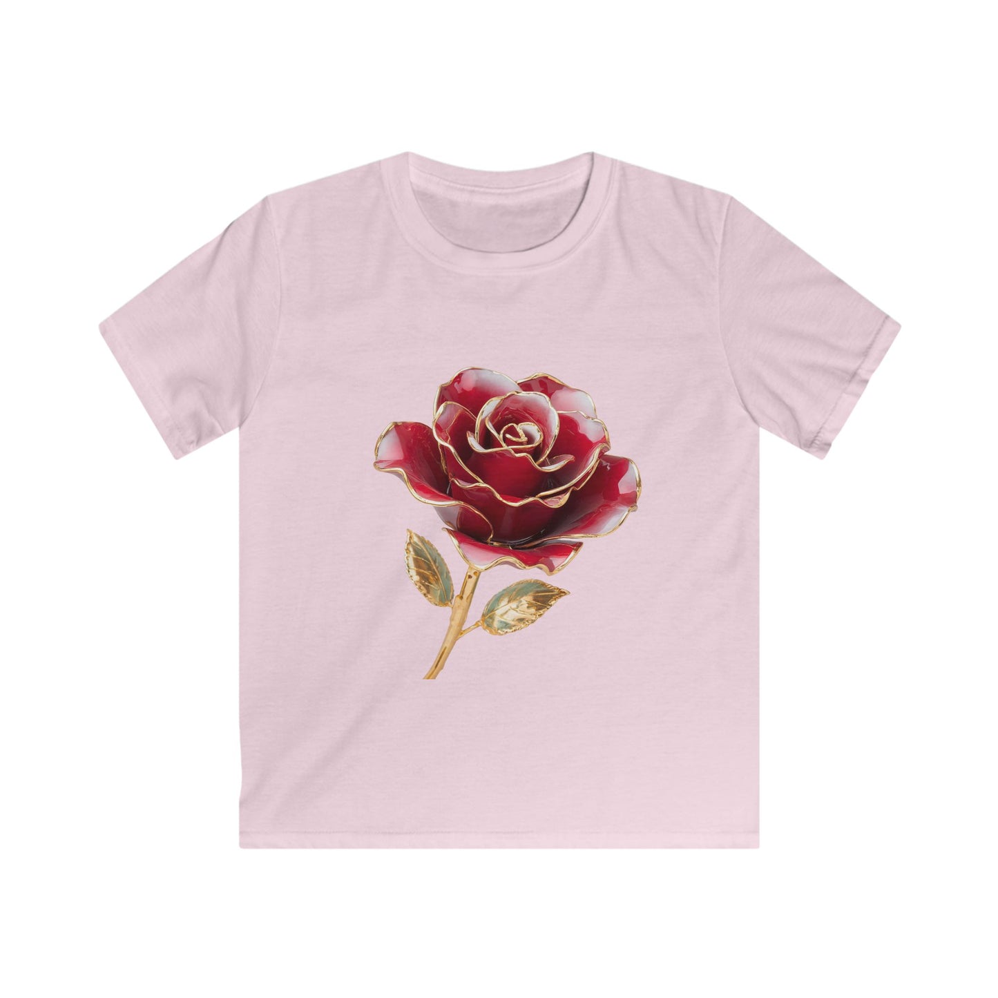 Kids Tee — Vintage Red Rose Floral Shirt for Girls & Boys