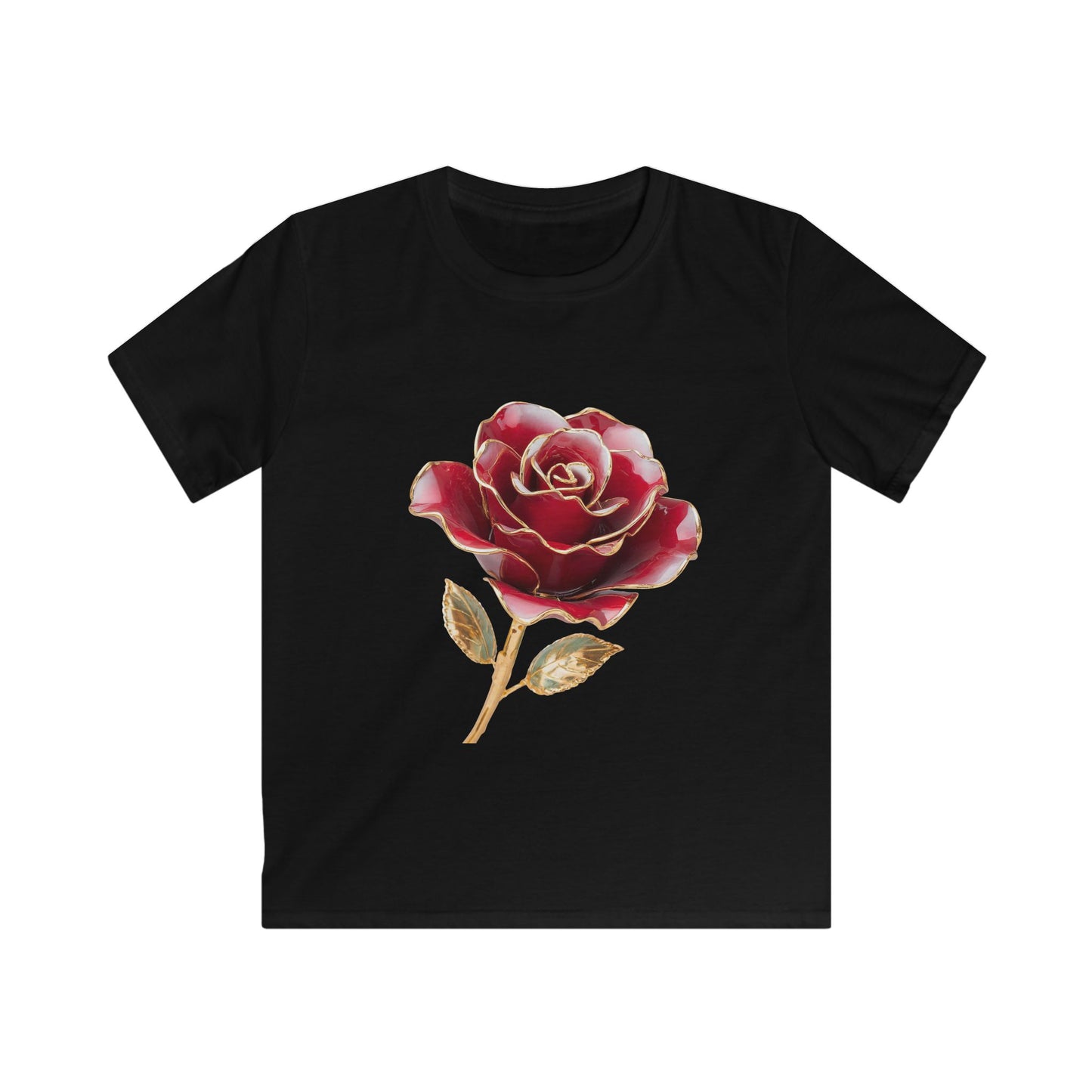 Kids Tee — Vintage Red Rose Floral Shirt for Girls & Boys